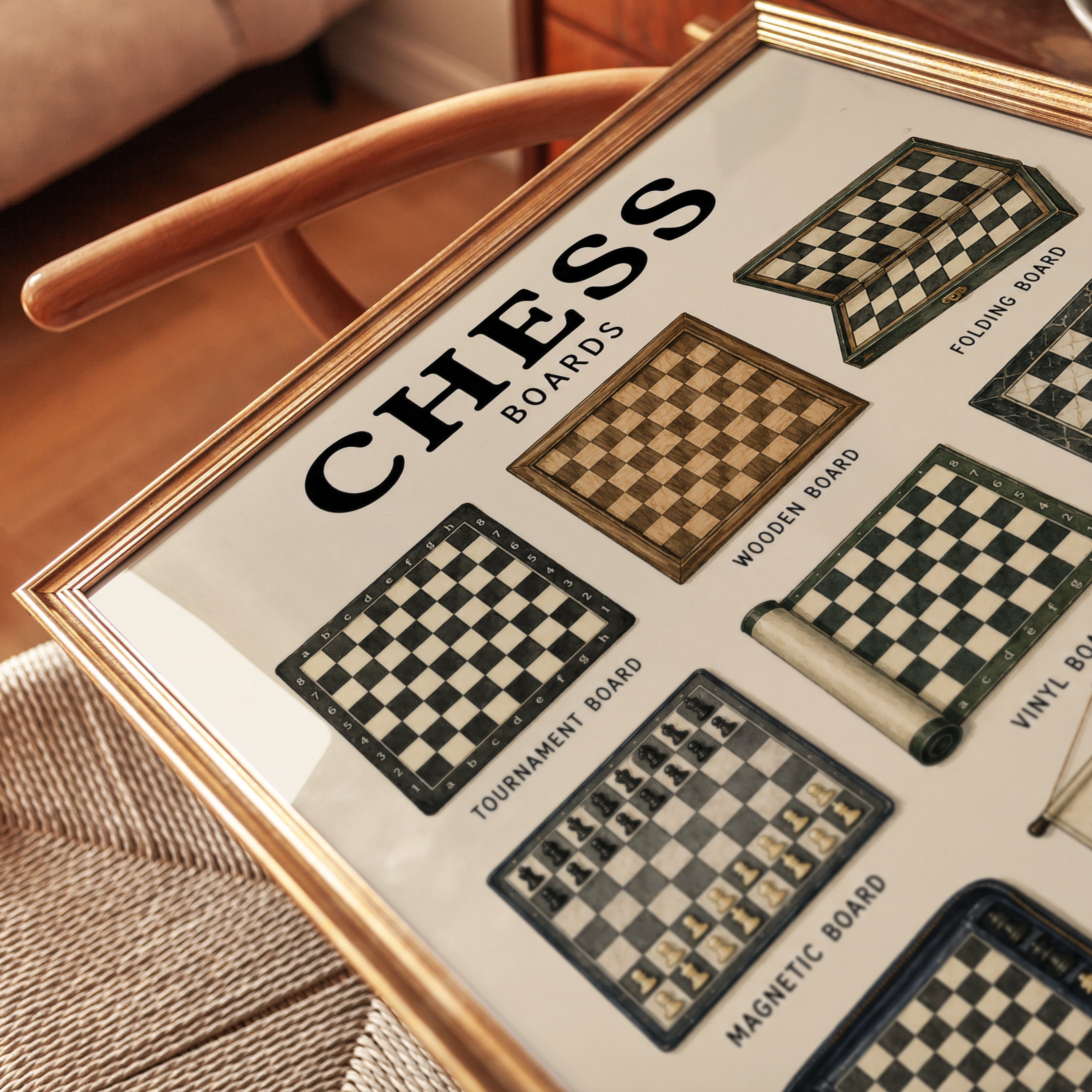Chess Board Types Print — Educational Reference Chart - detail