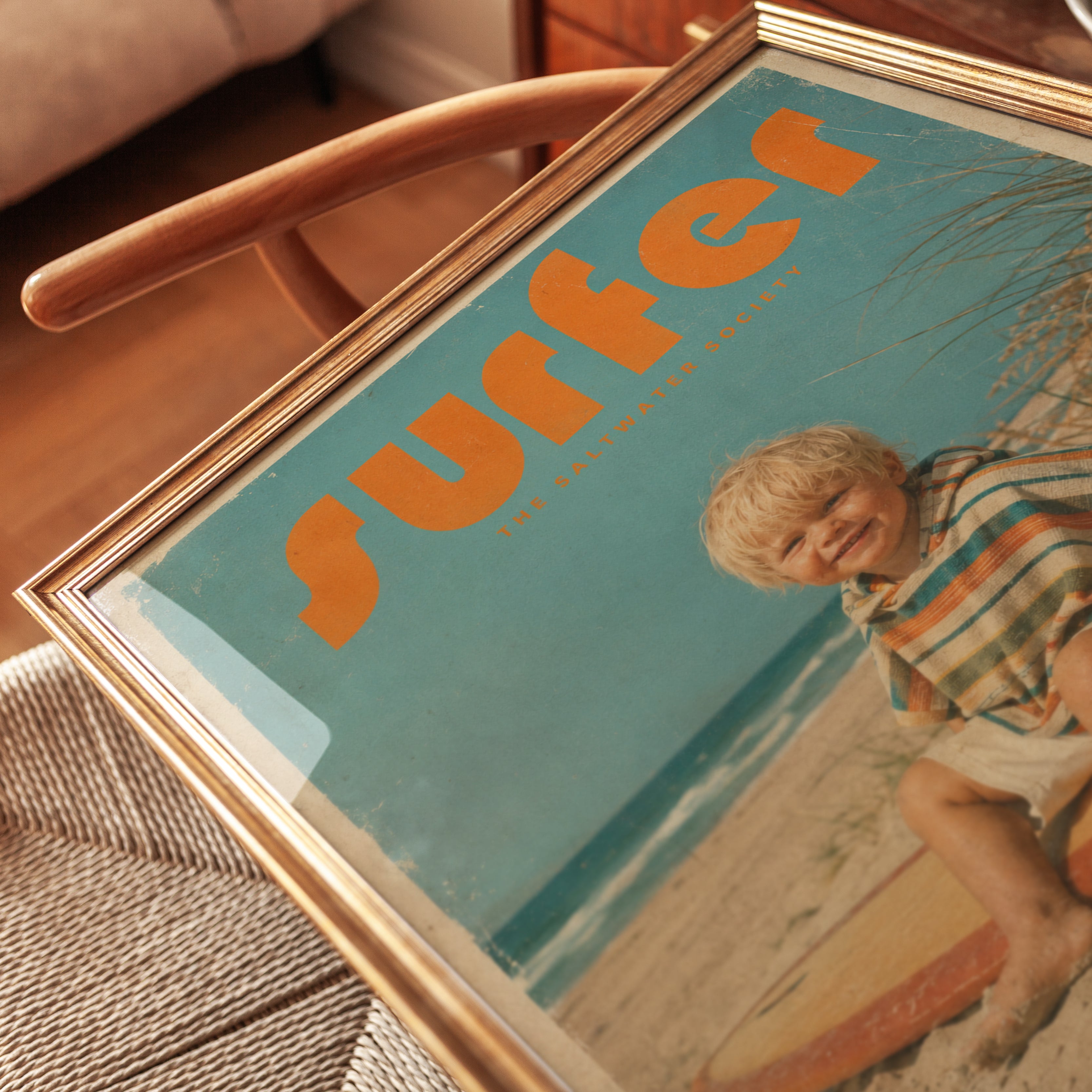 Vintage Surfer Print — Retro Beach Boy Magazine Cover - detail