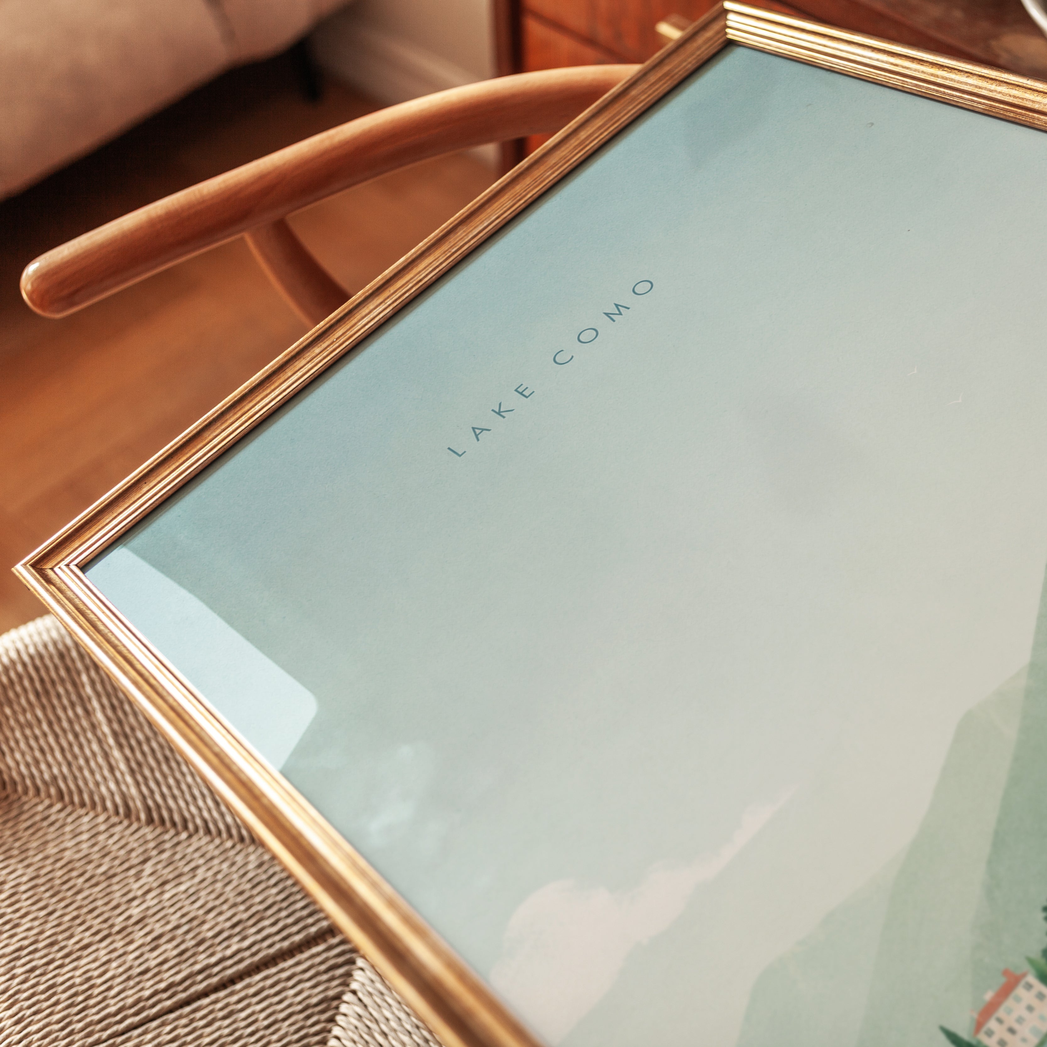 Lake Como Print – Italy Travel Poster - detail