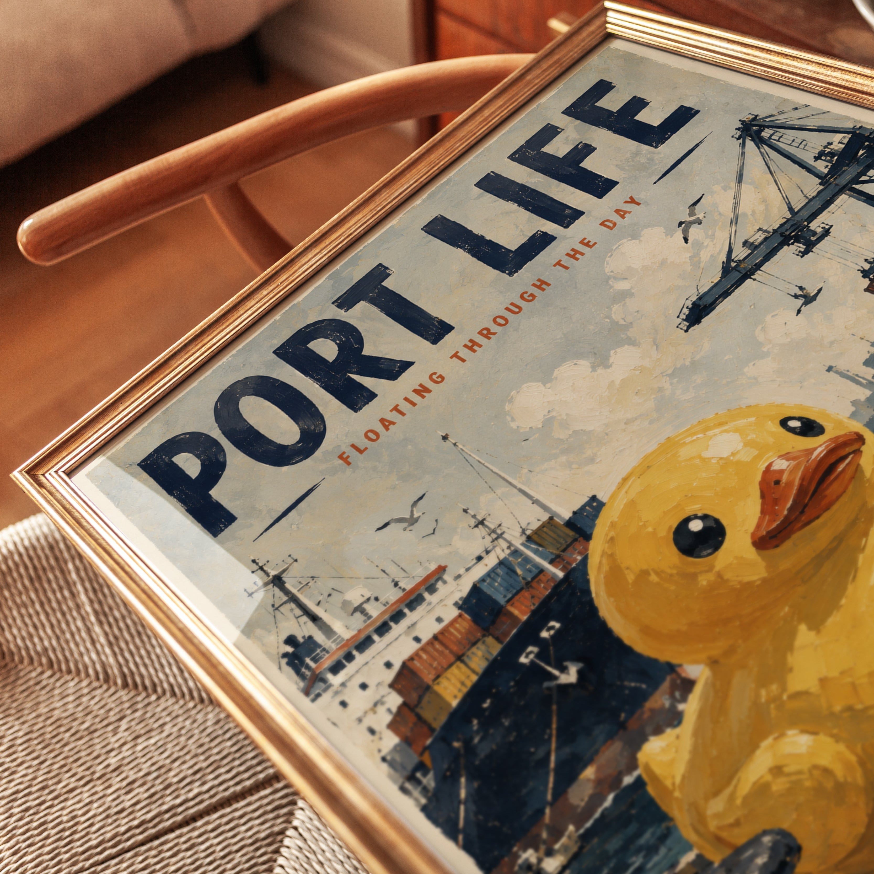 Rubber Duck Wall Art – Retro Port Life Poster - detail