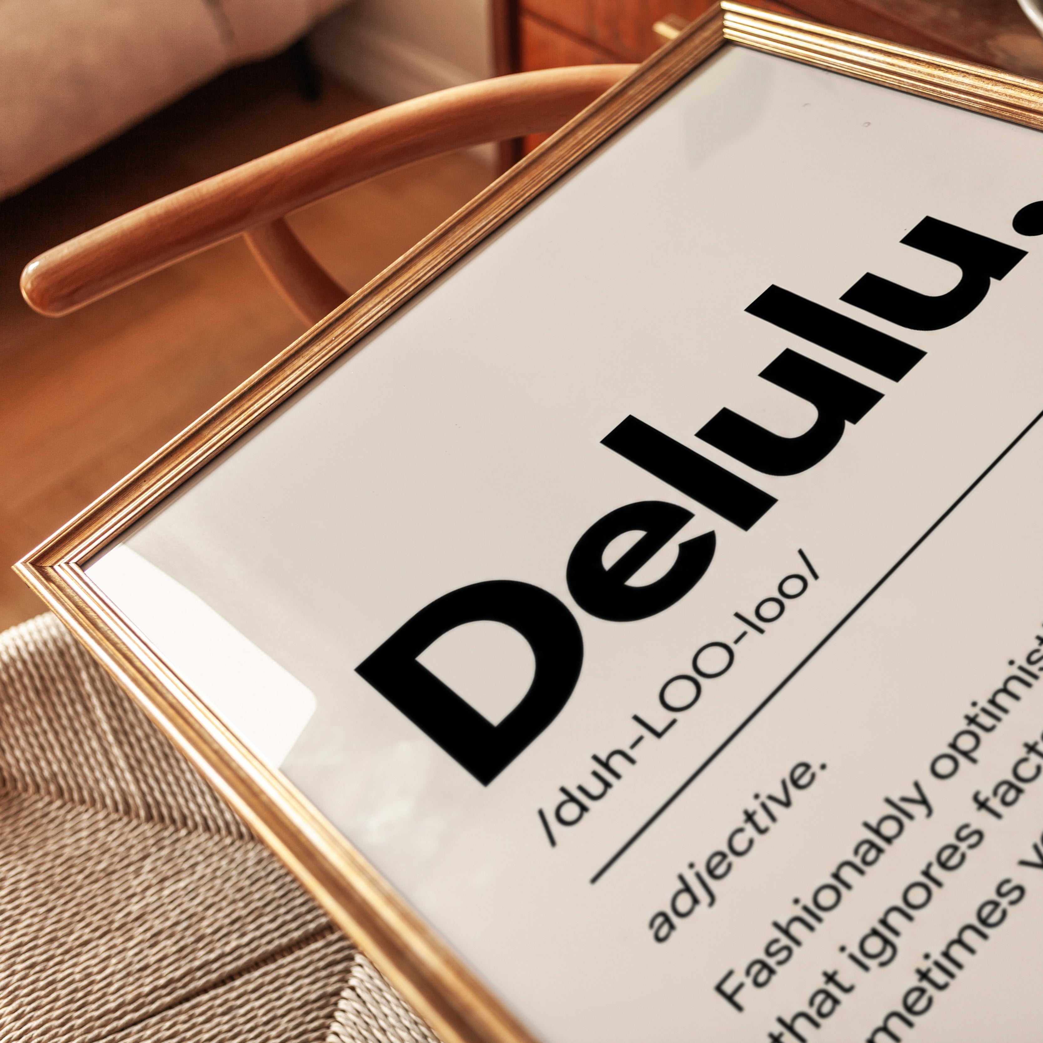 Delulu Typography Print – Funny Quote - detail