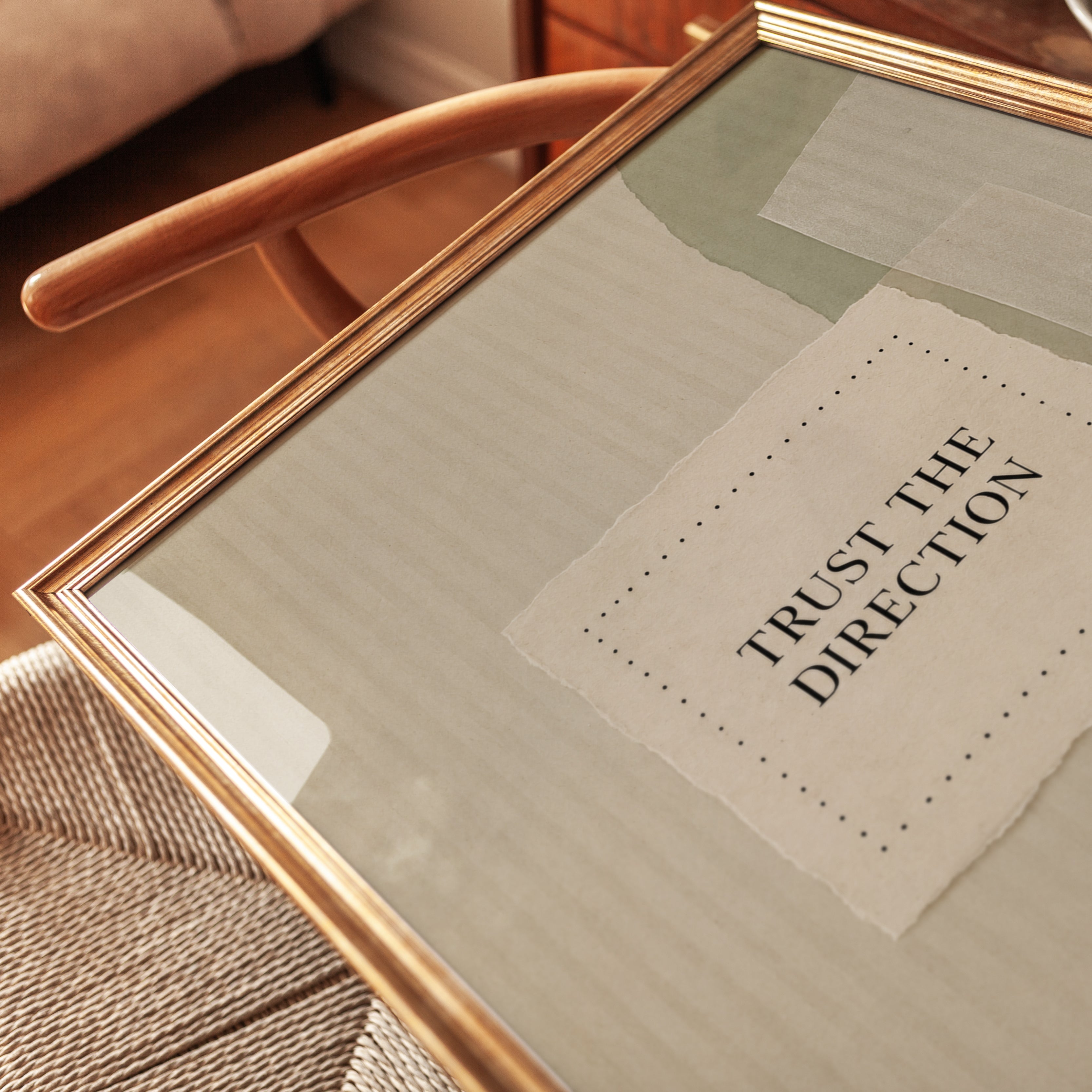 Trust the Direction Print: Minimalist Abstract Typography Art - detail