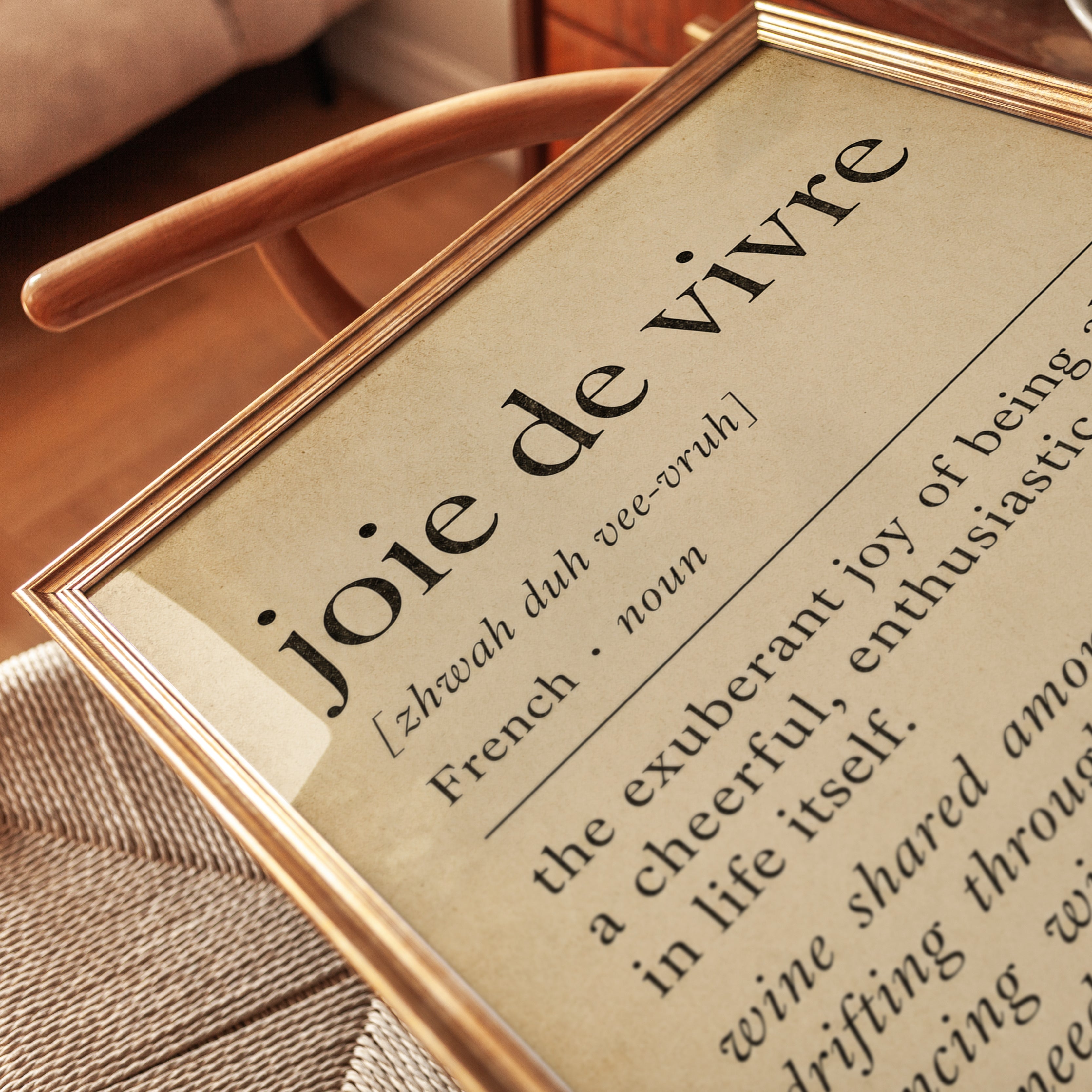 French Quote Wall Art – Joie De Vivre Print - detail