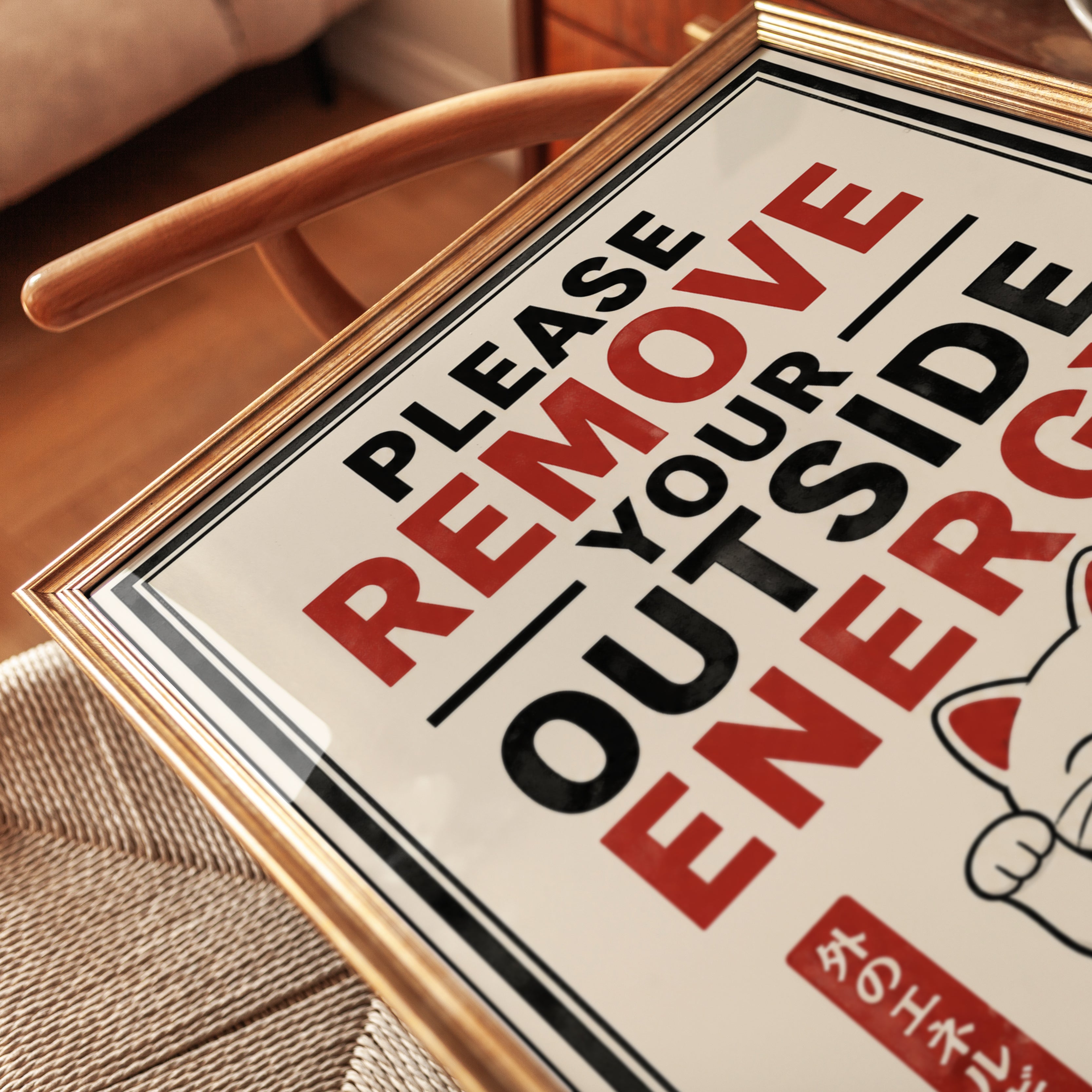 Good Vibes Wall Art – Lucky Cat Print - detail