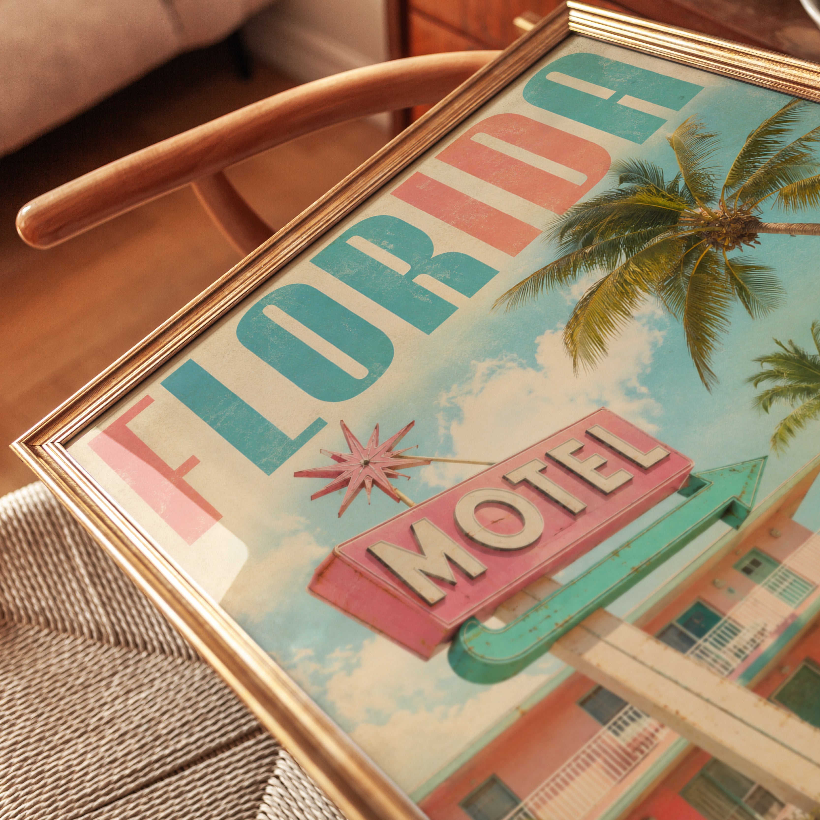 Florida Travel Poster – Retro Beach Print - detail