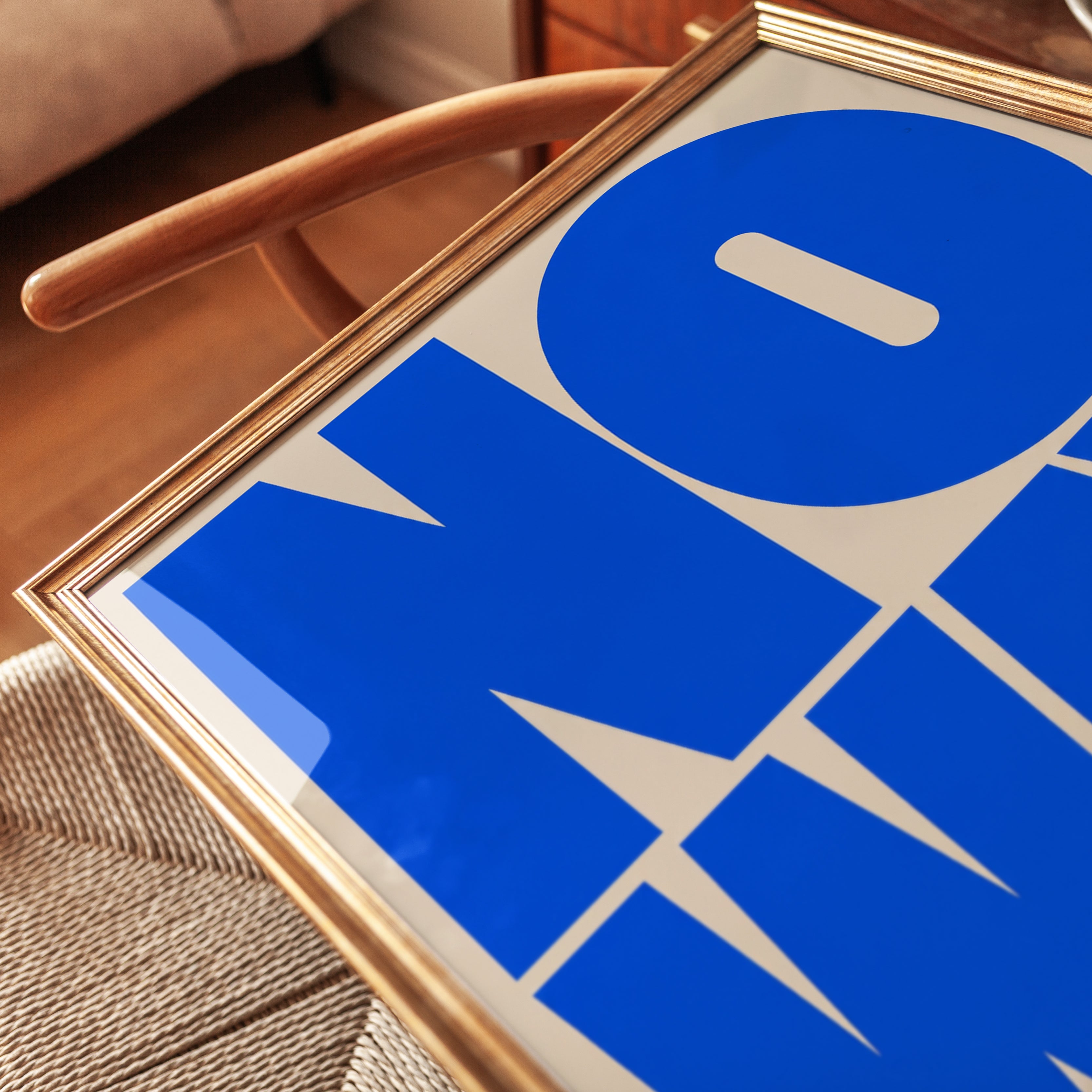 No Way Typography Print — Bold Blue Statement Art - detail