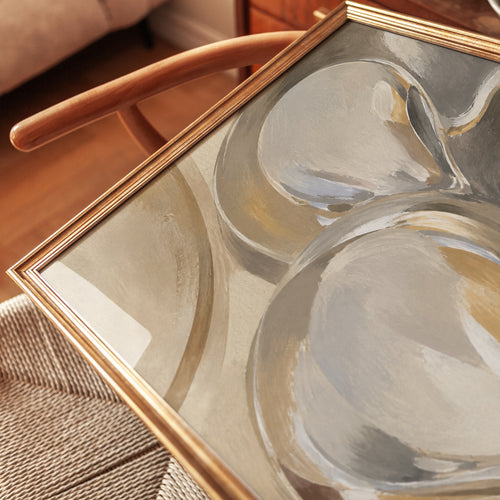 Abstract Feminine Figure Art Print: Neutral Beige and Gray - detail
