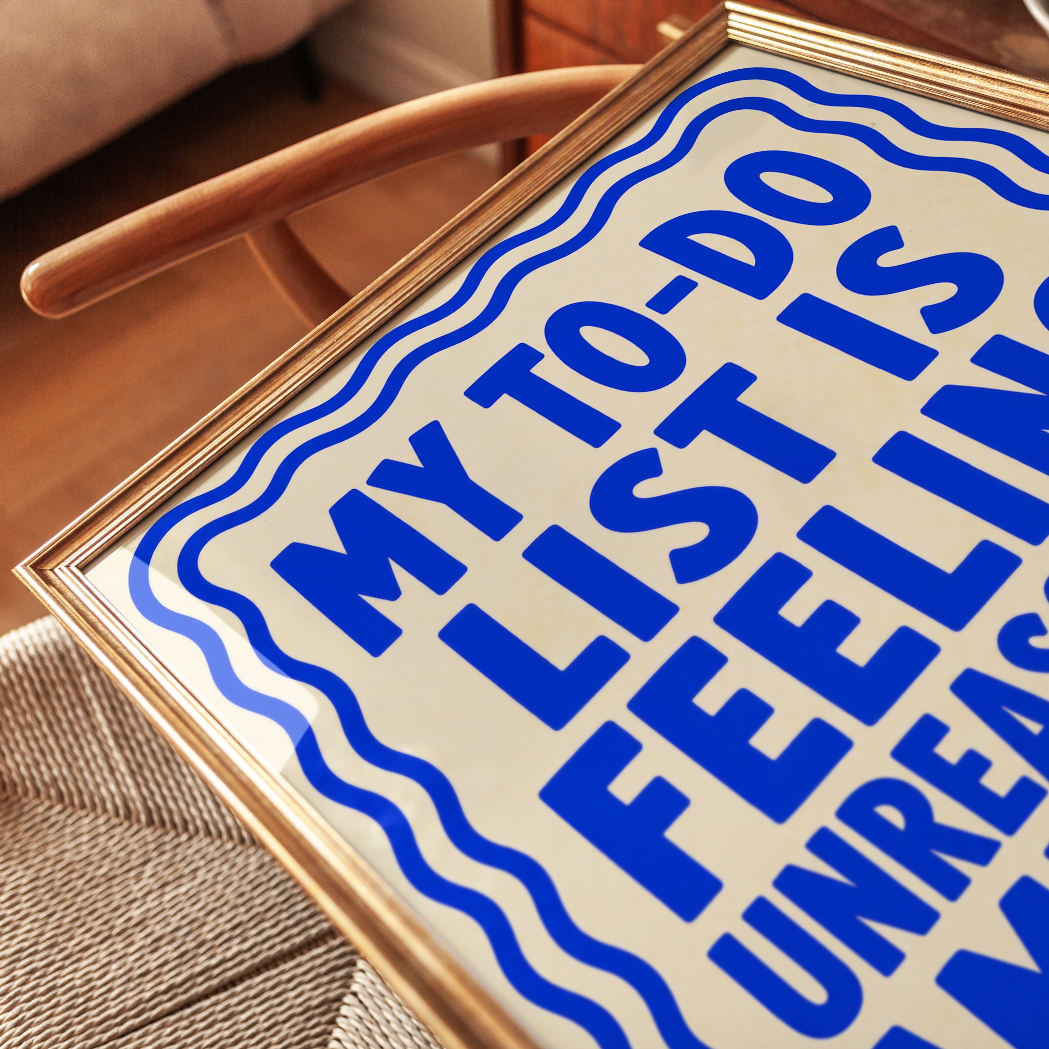 Inspirational Wall Art: Bold Blue Typography - detail