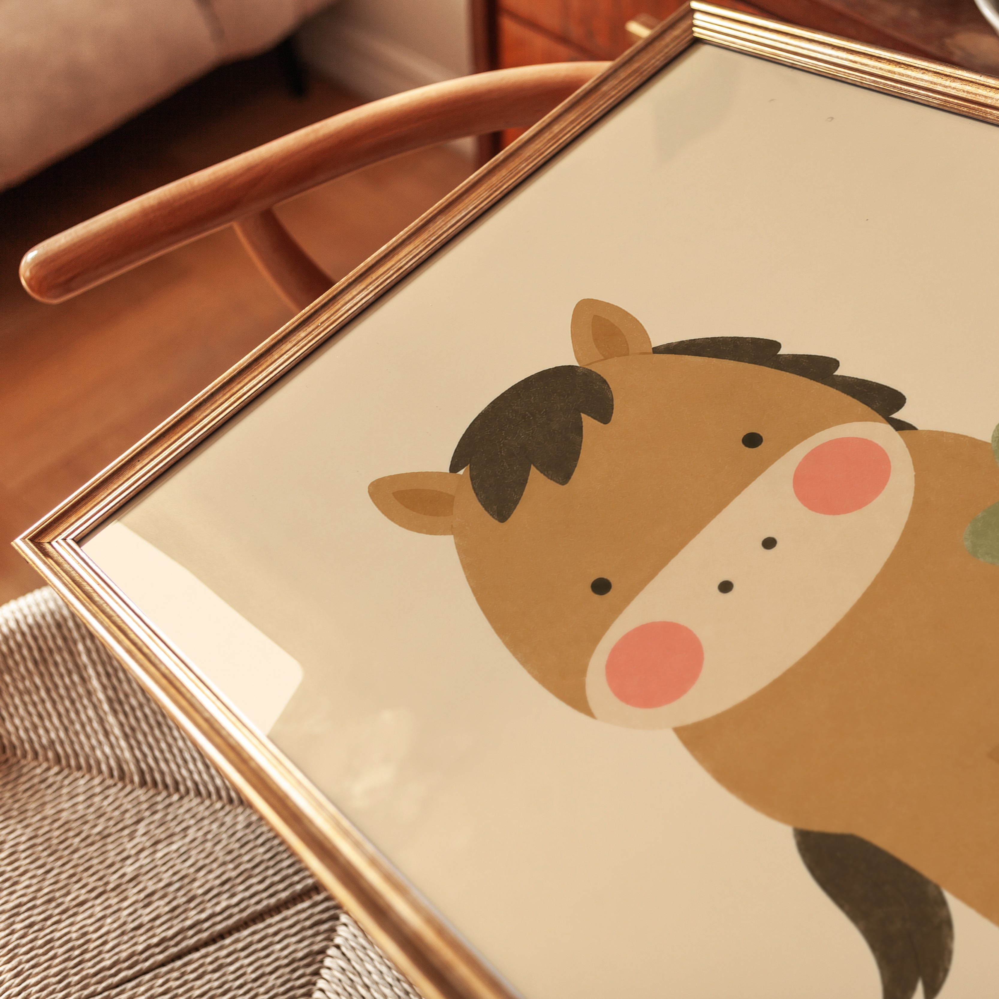 Horse and Cowgirl Nursery Art - detail