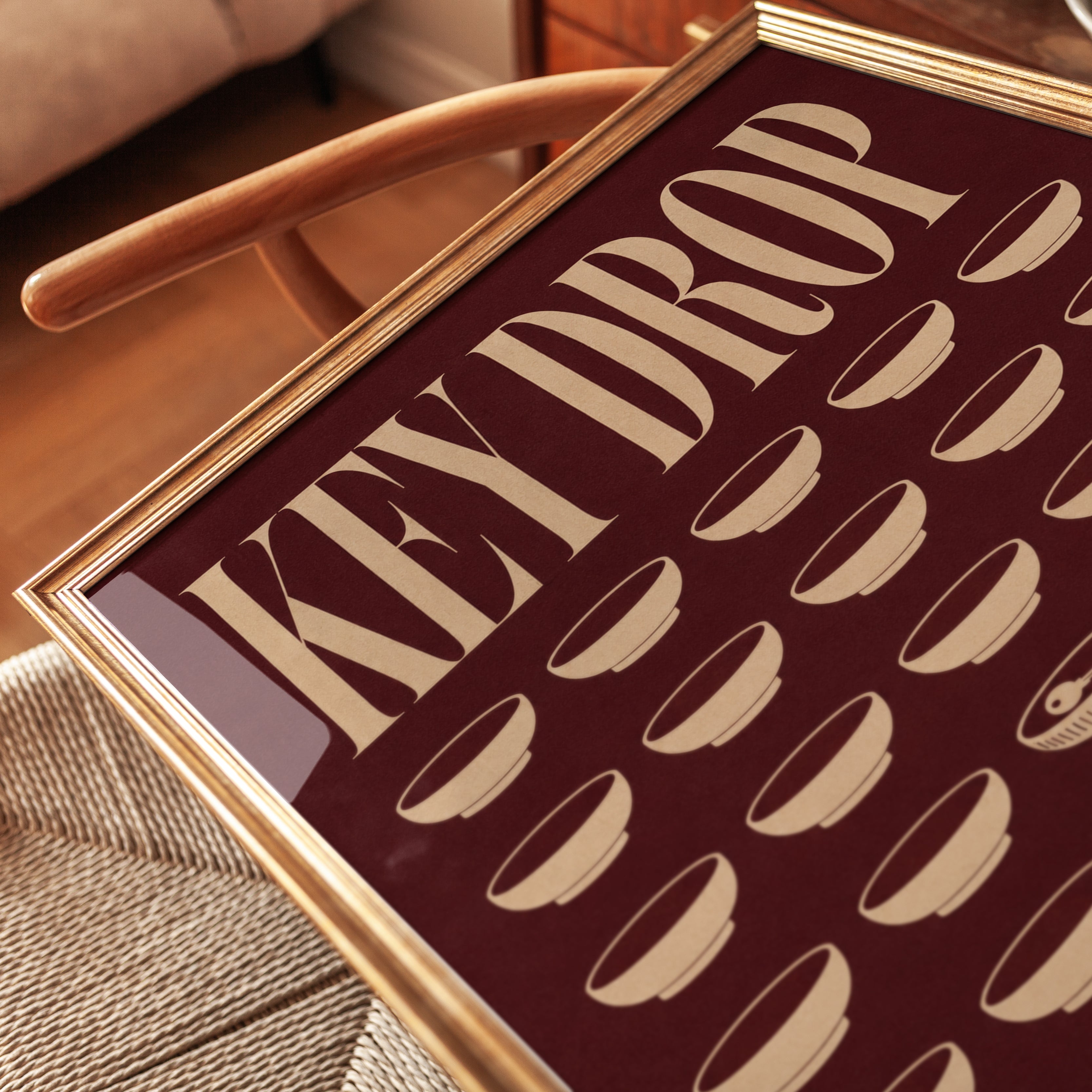 Key Drop Wall Art: Mid-Century Retro Organizer Print - detail