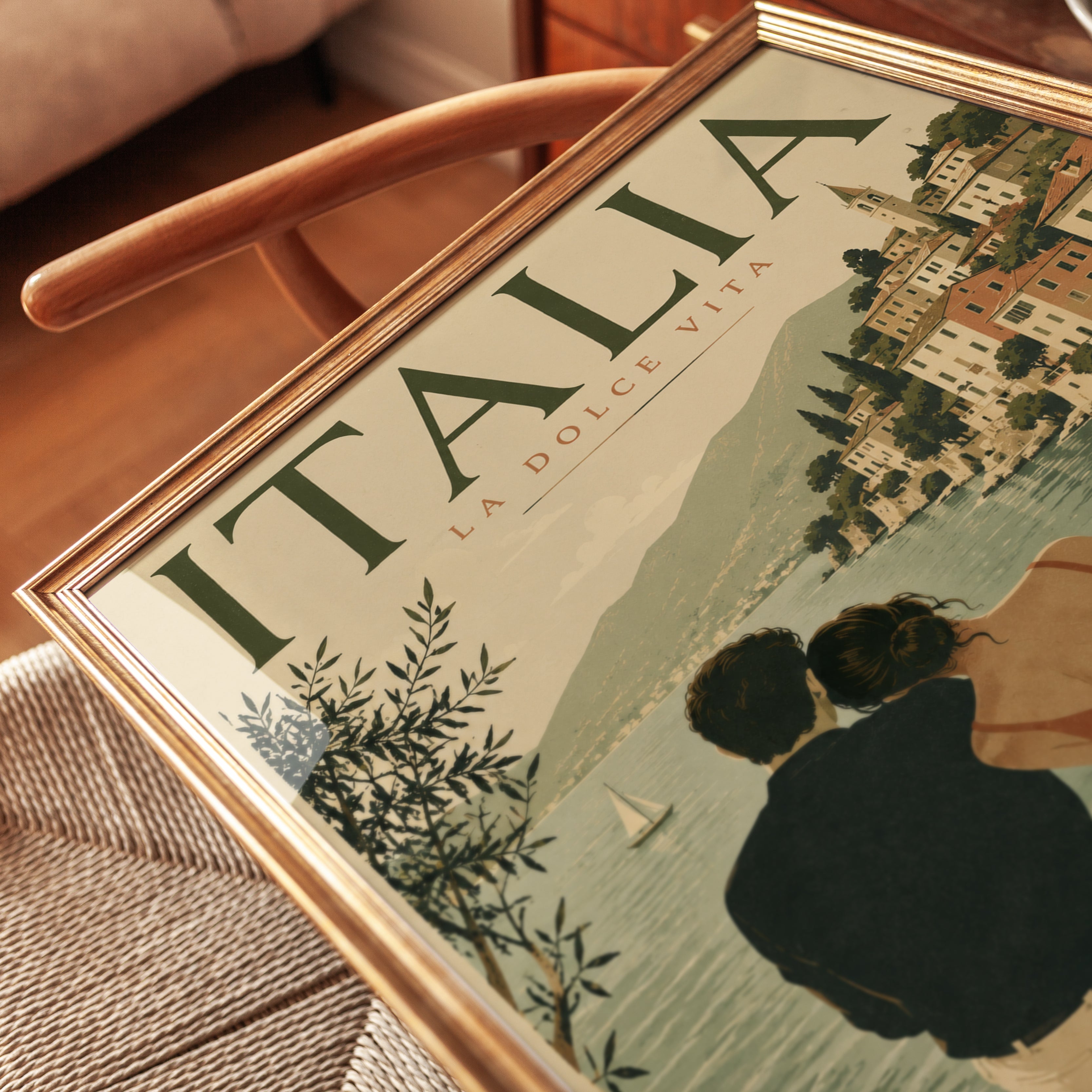 Vintage Italy Poster – Italia Travel Print - detail