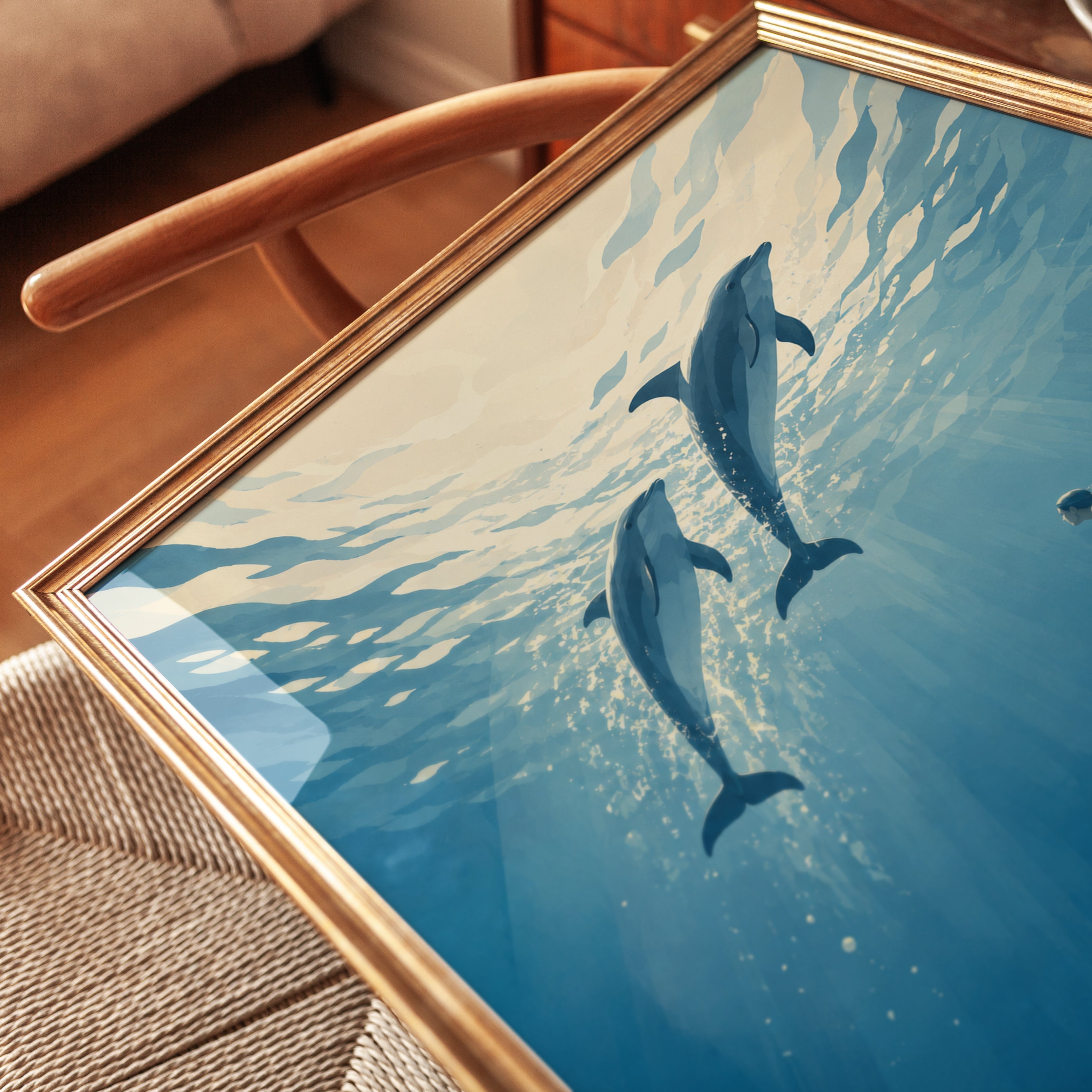Dolphin Wall Art – Ocean Print - detail
