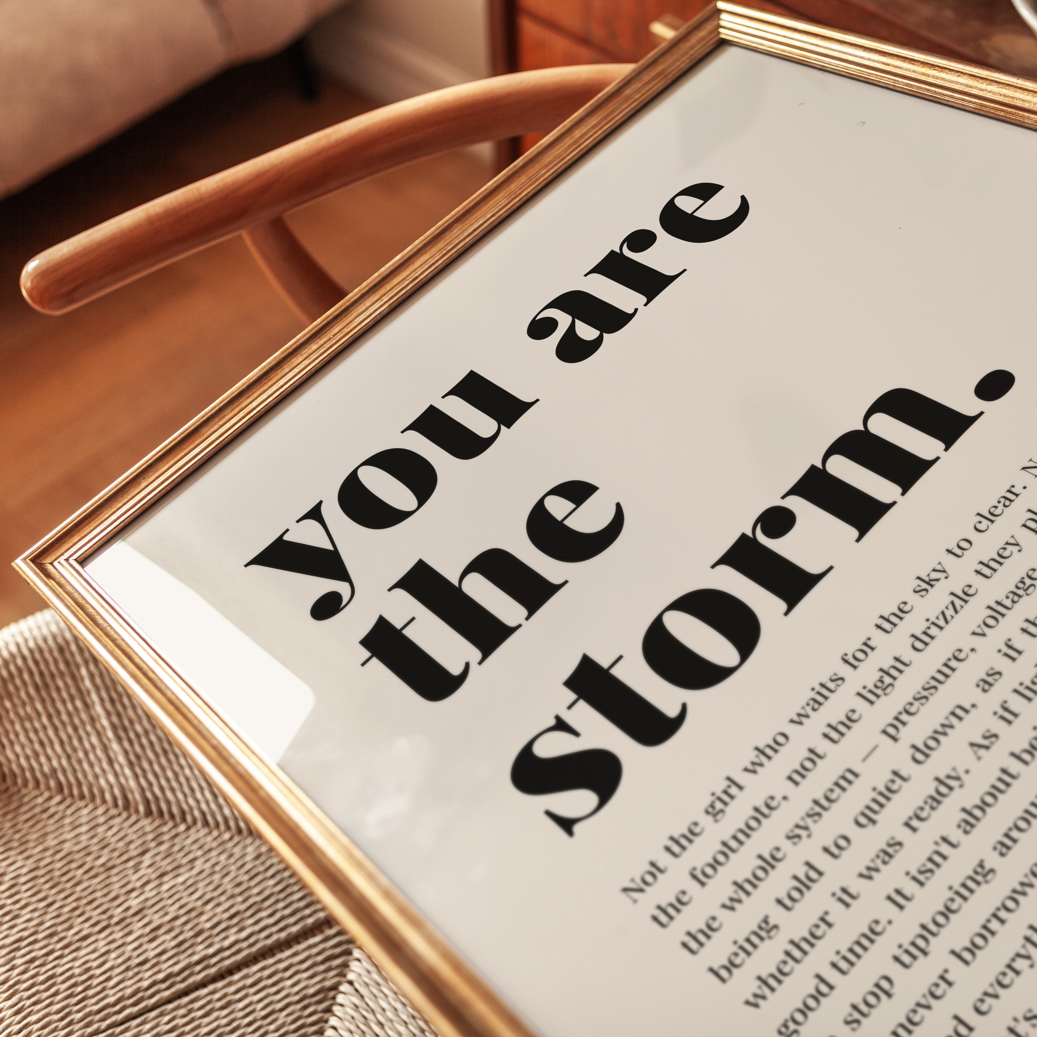 Empowerment Wall Art – You Are The Storm Print - detail