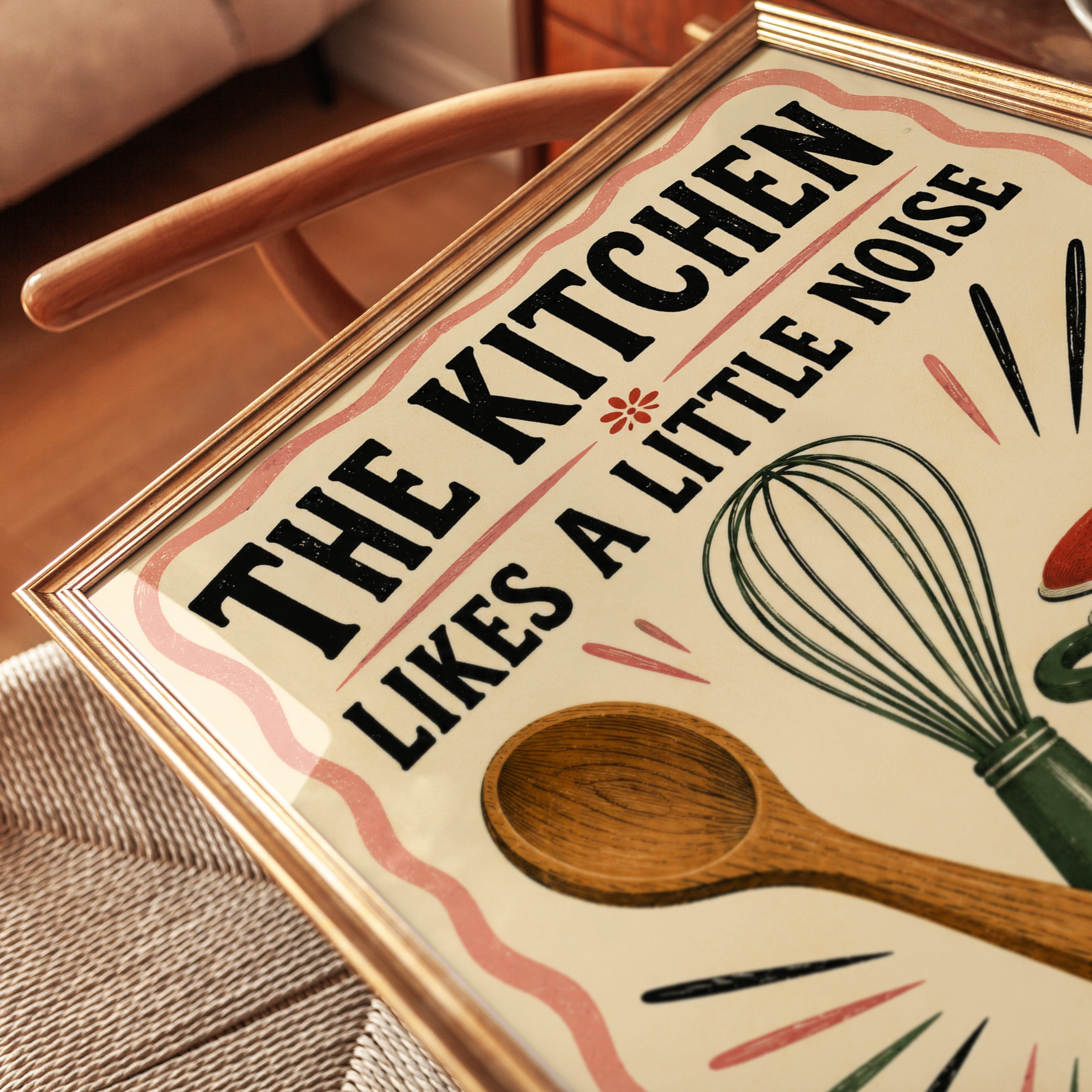 Retro Kitchen Print – Funny Cooking Quote - detail