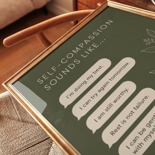 Affirmation Wall Art: Self-Compassion Quotes - detail