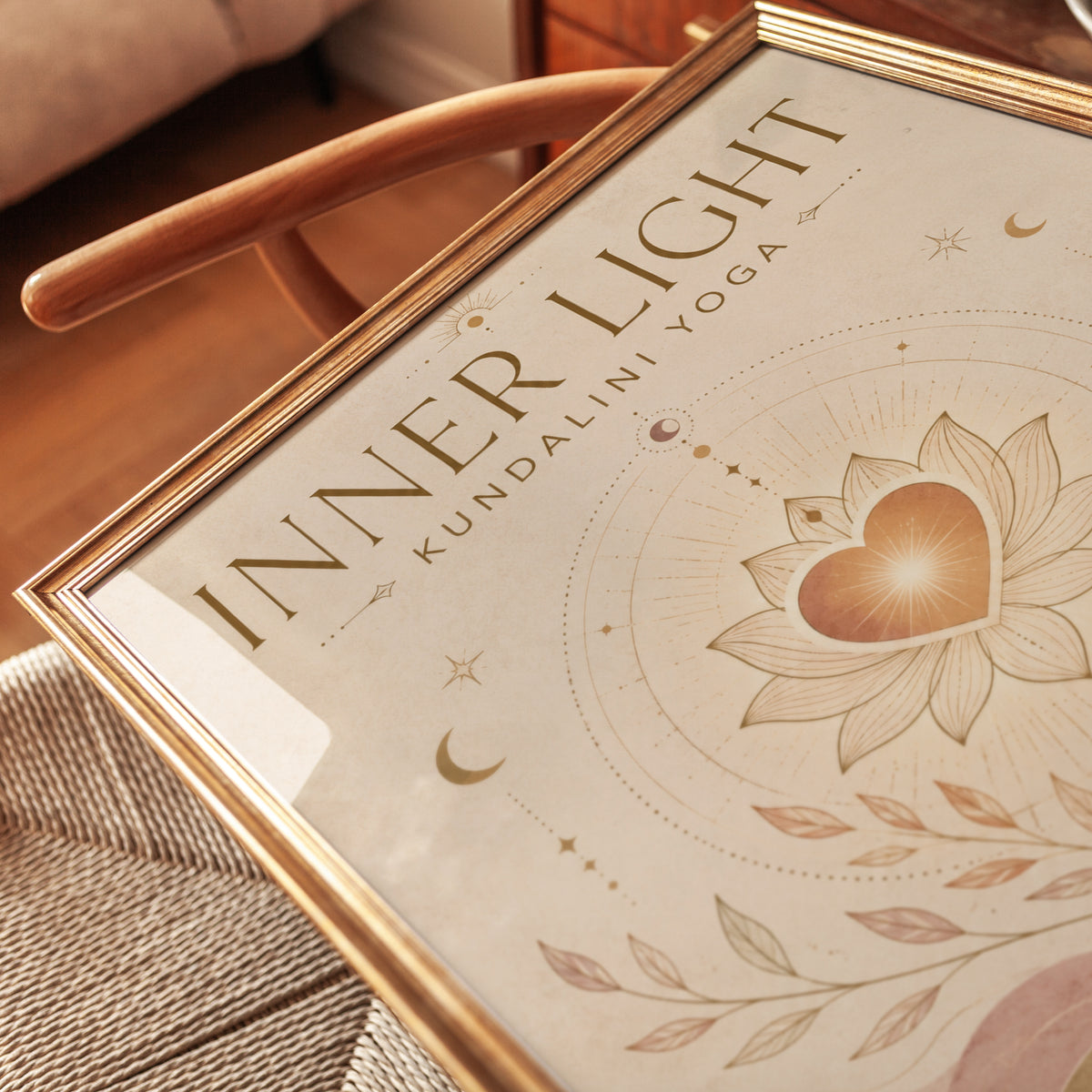Kundalini Yoga Lotus Heart Art Print: Sacred Geometry Design - detail