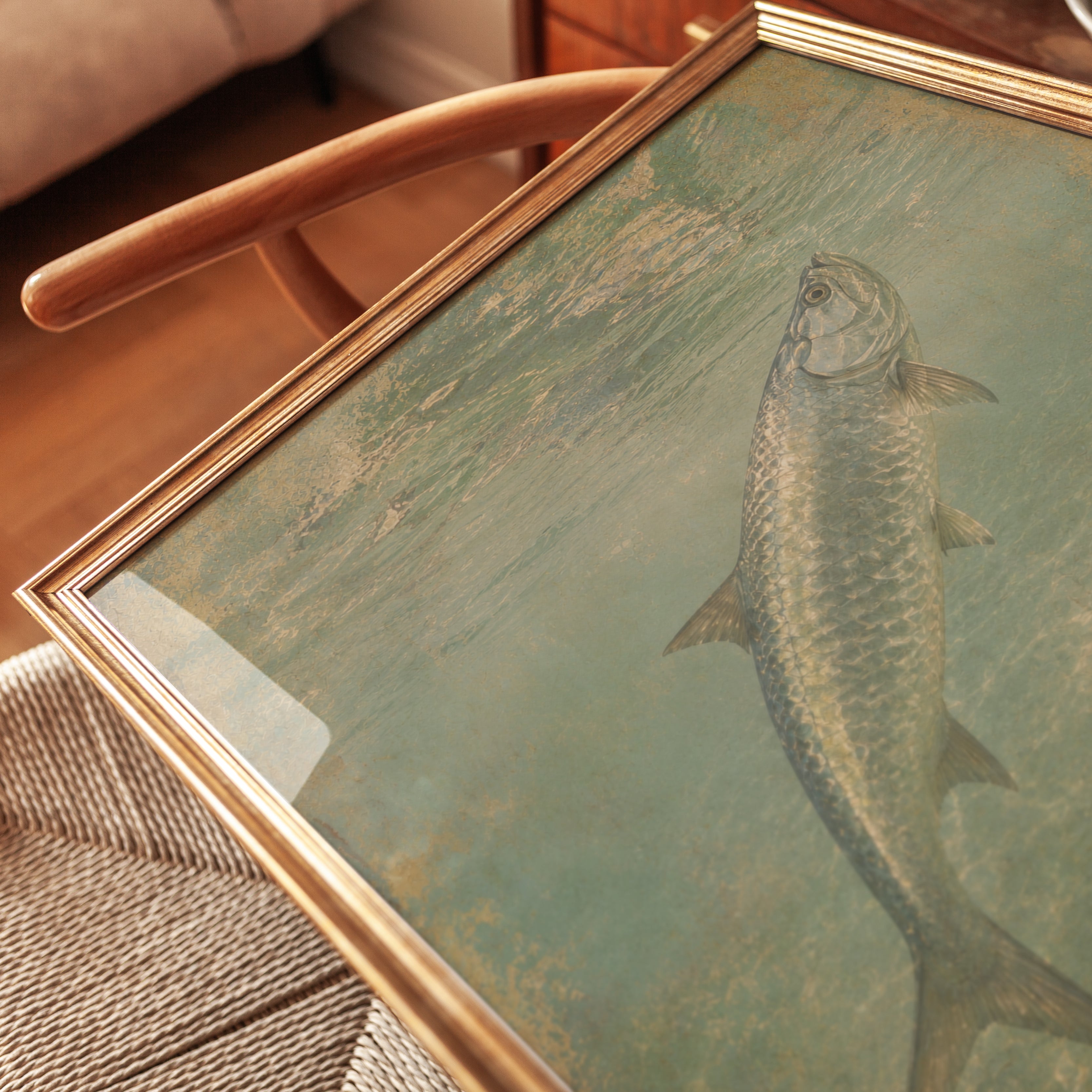 Vintage Fish Wall Art – Underwater Print - detail