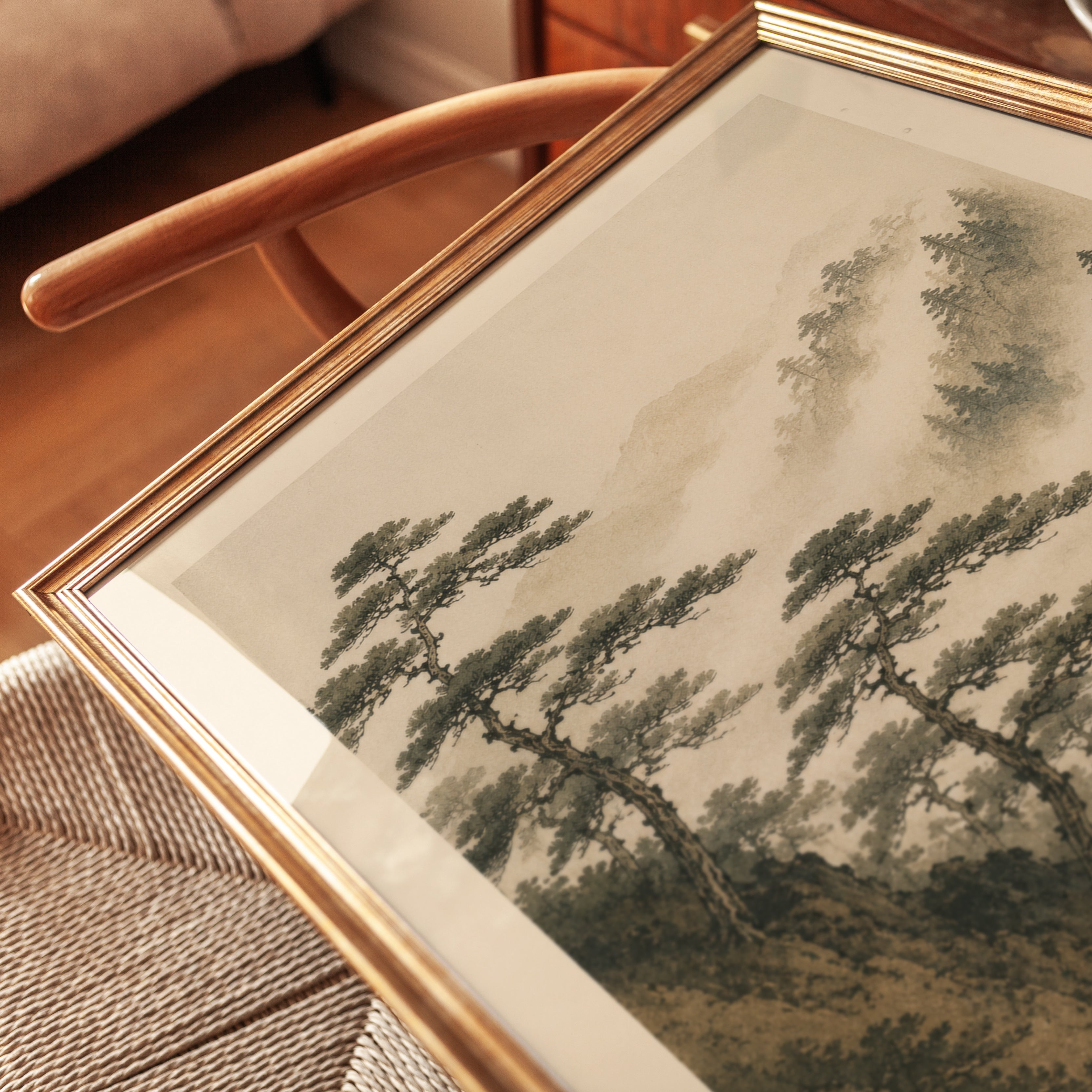 Japanese Mountain Wall Art - detail