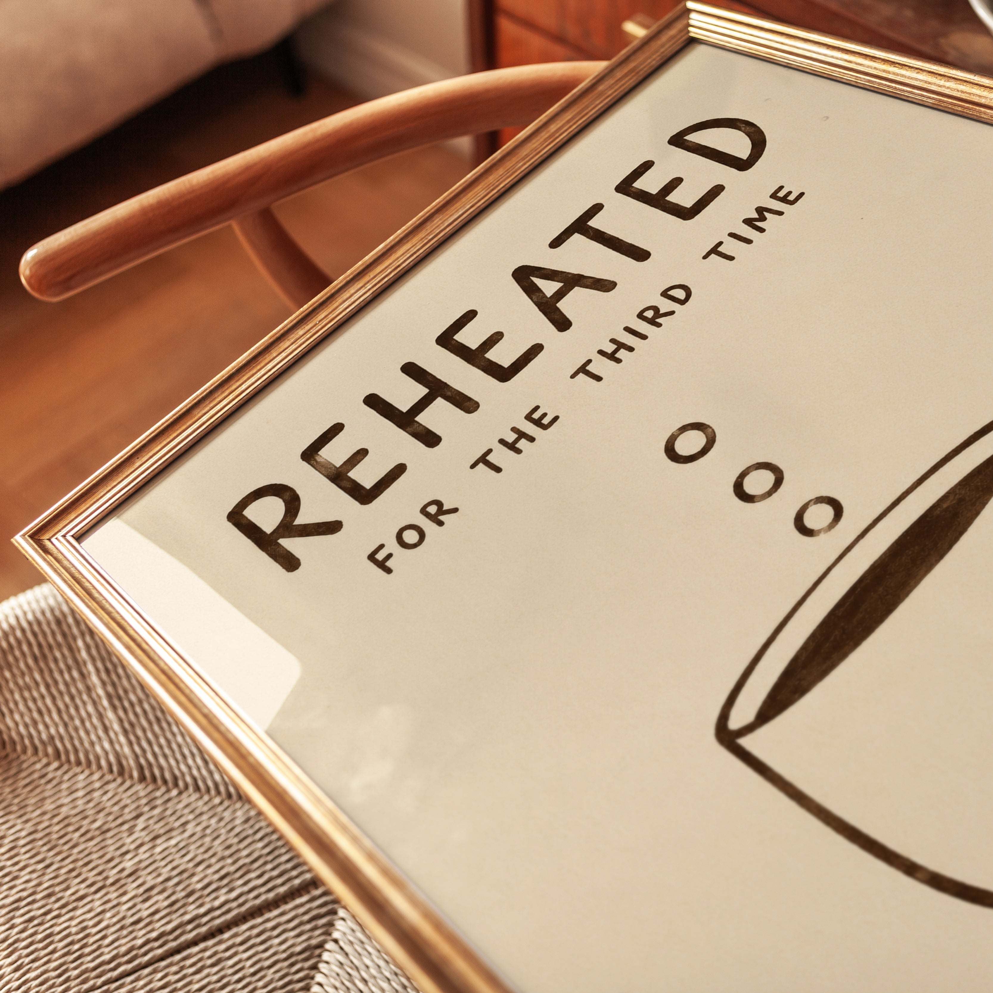 Coffee Kitchen Wall Art – Funny Coffee Print - detail