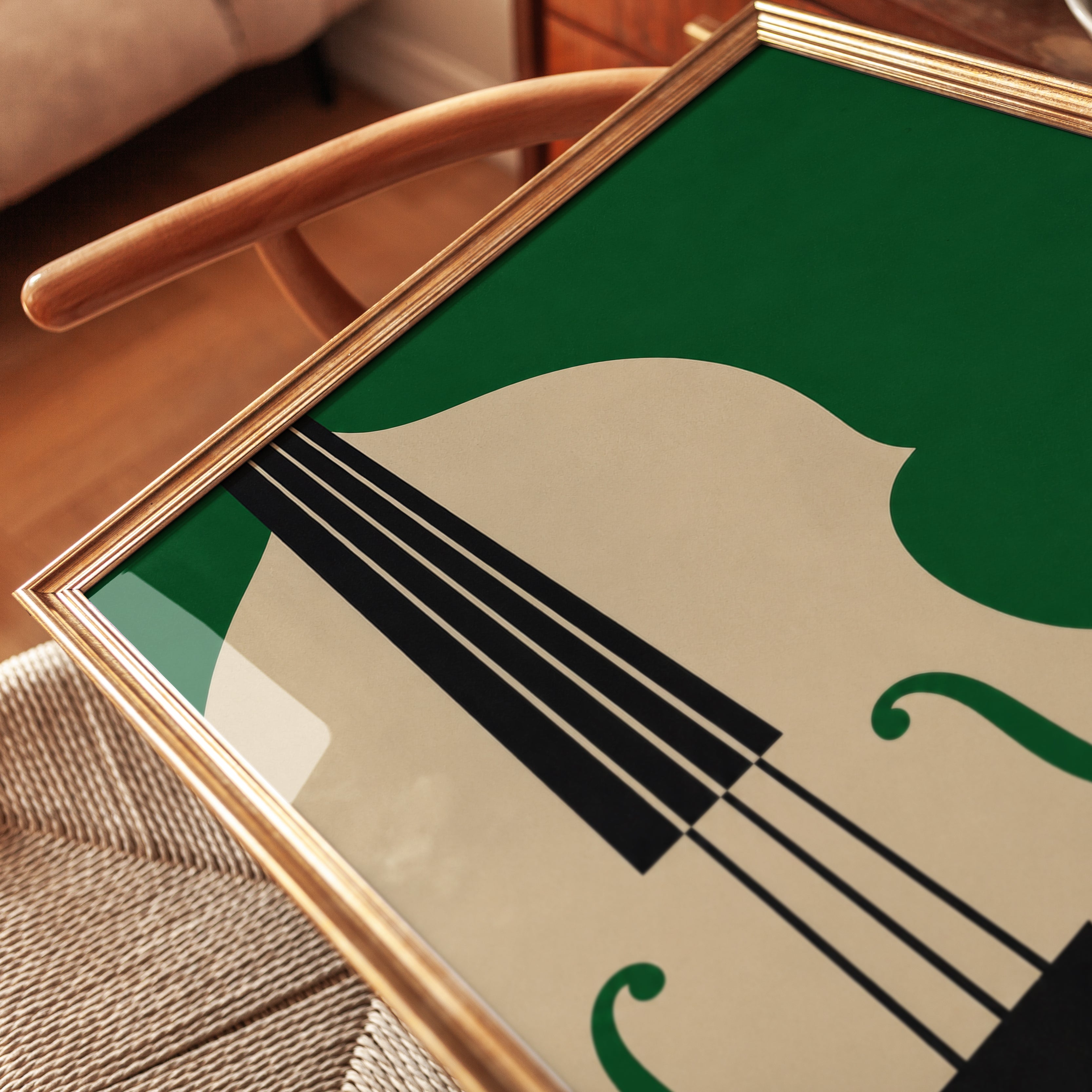 Cello Art Print — Minimalist String Instrument Illustration - detail