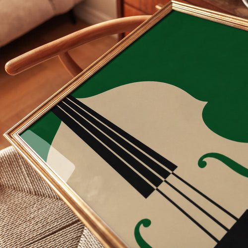 Cello Art Print — Minimalist String Instrument Illustration - detail