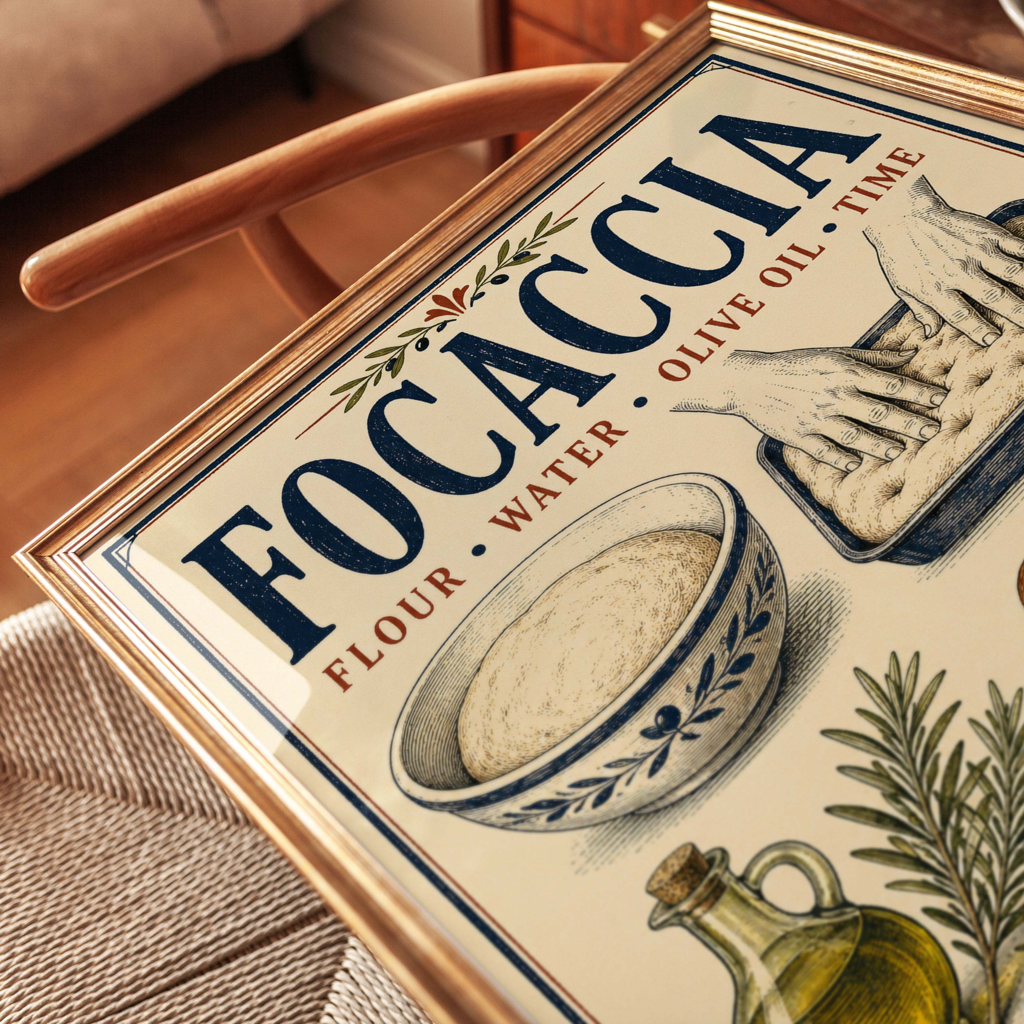 Focaccia Kitchen Wall Art - detail