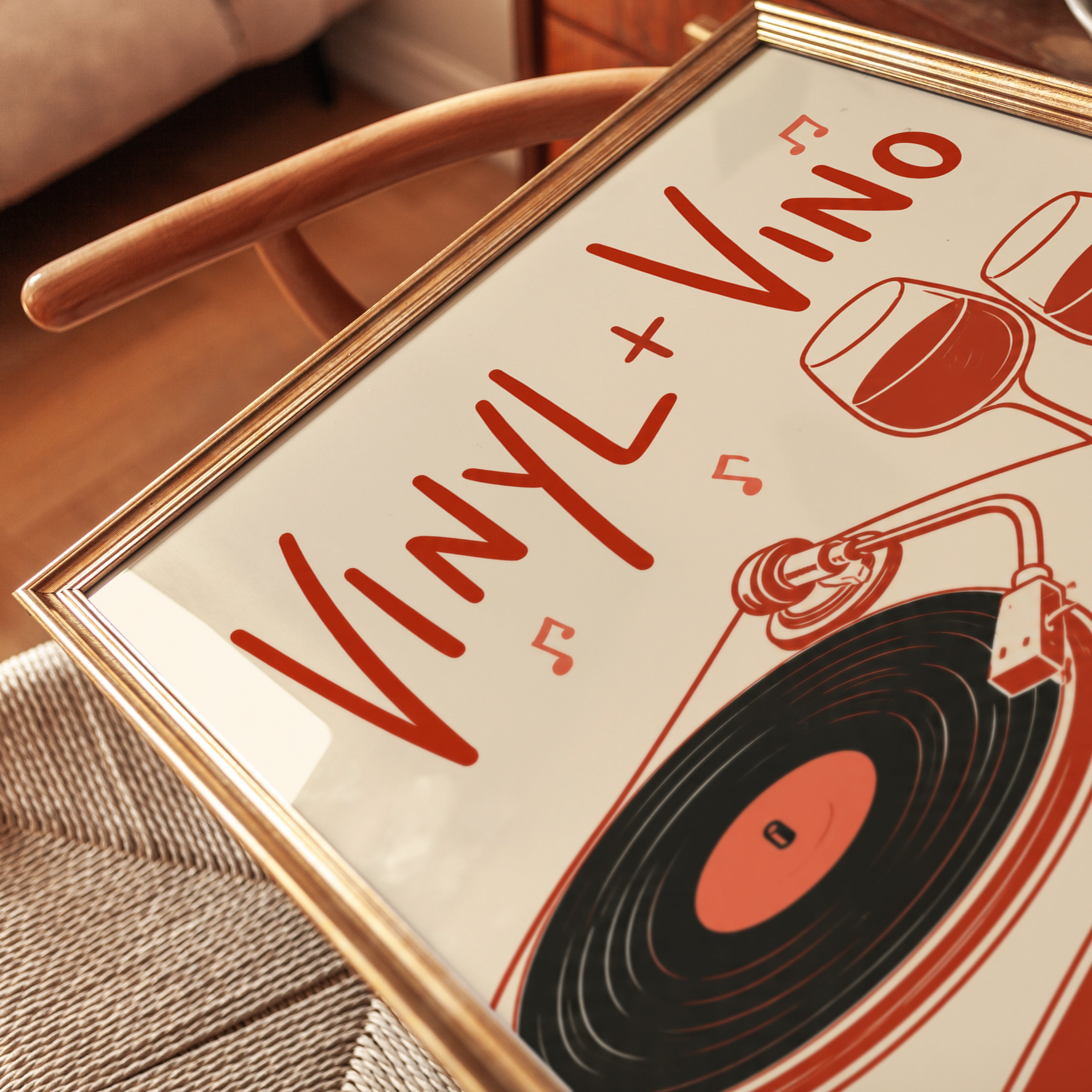 Vinyl + Vino Poster - detail