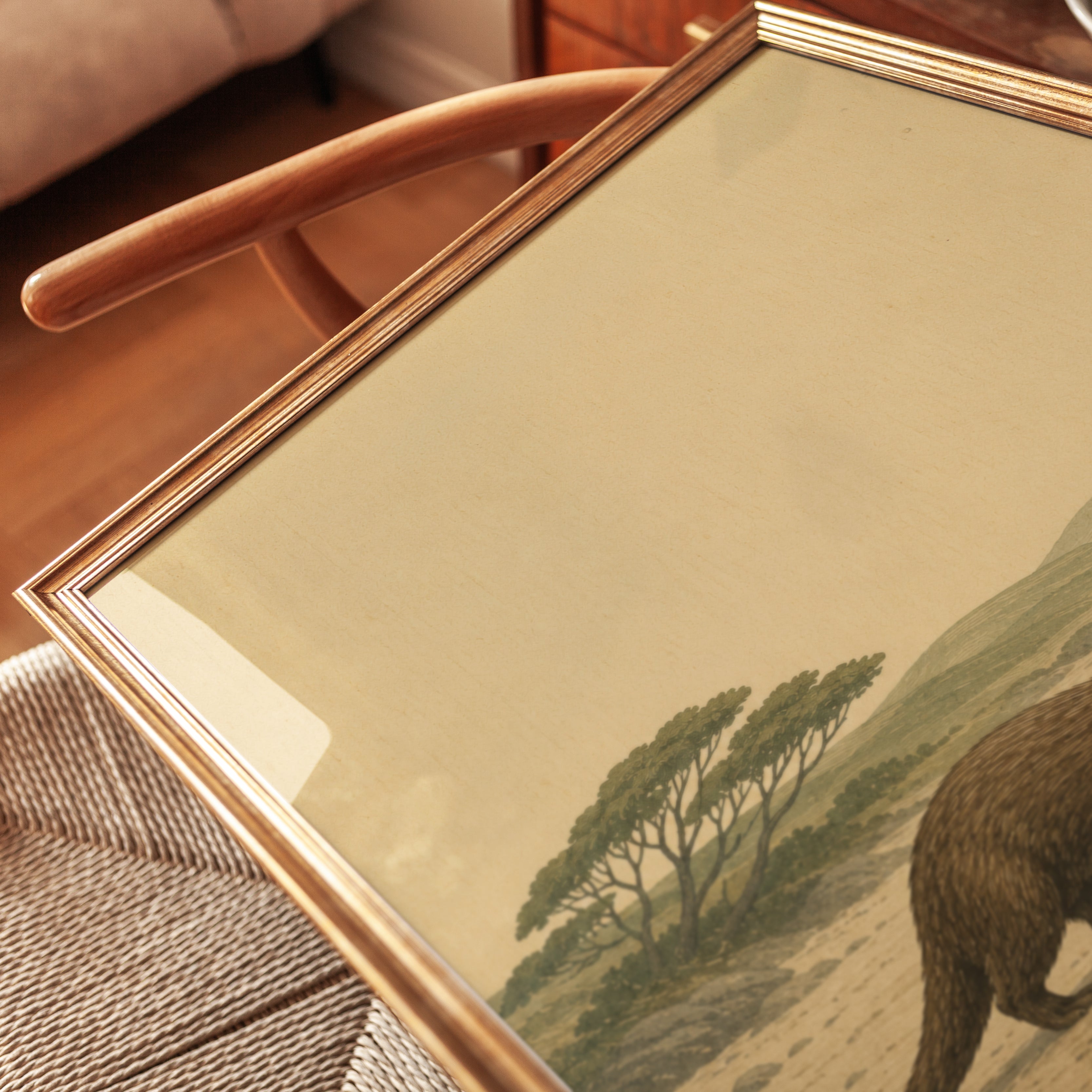 Vintage Otter Wall Art – Coastal Landscape Print - detail