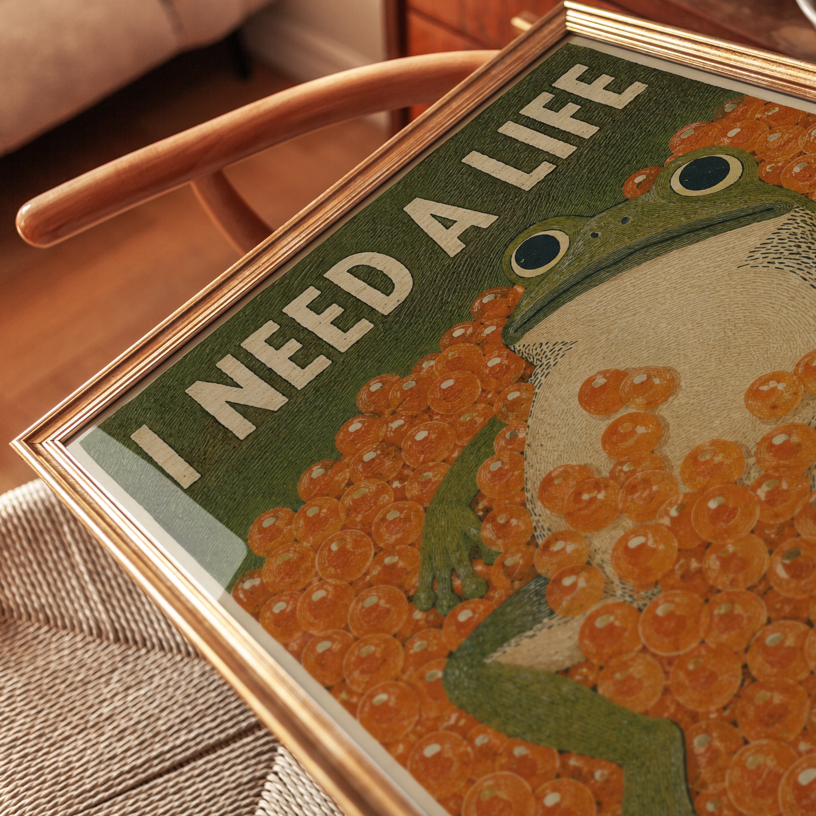 Funny Frog Art Print - detail