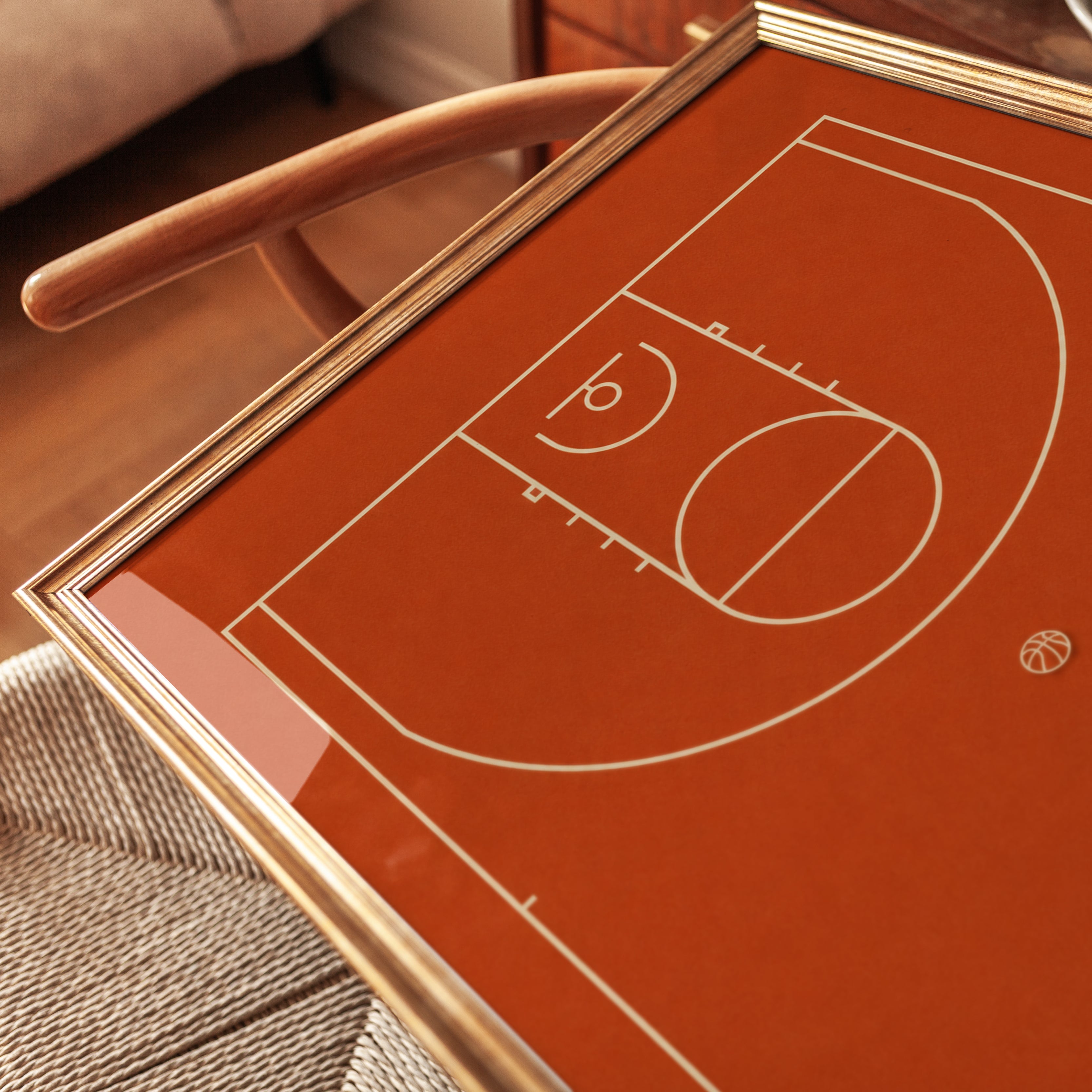 Basketball Court Poster – Minimalist Sports Print - detail