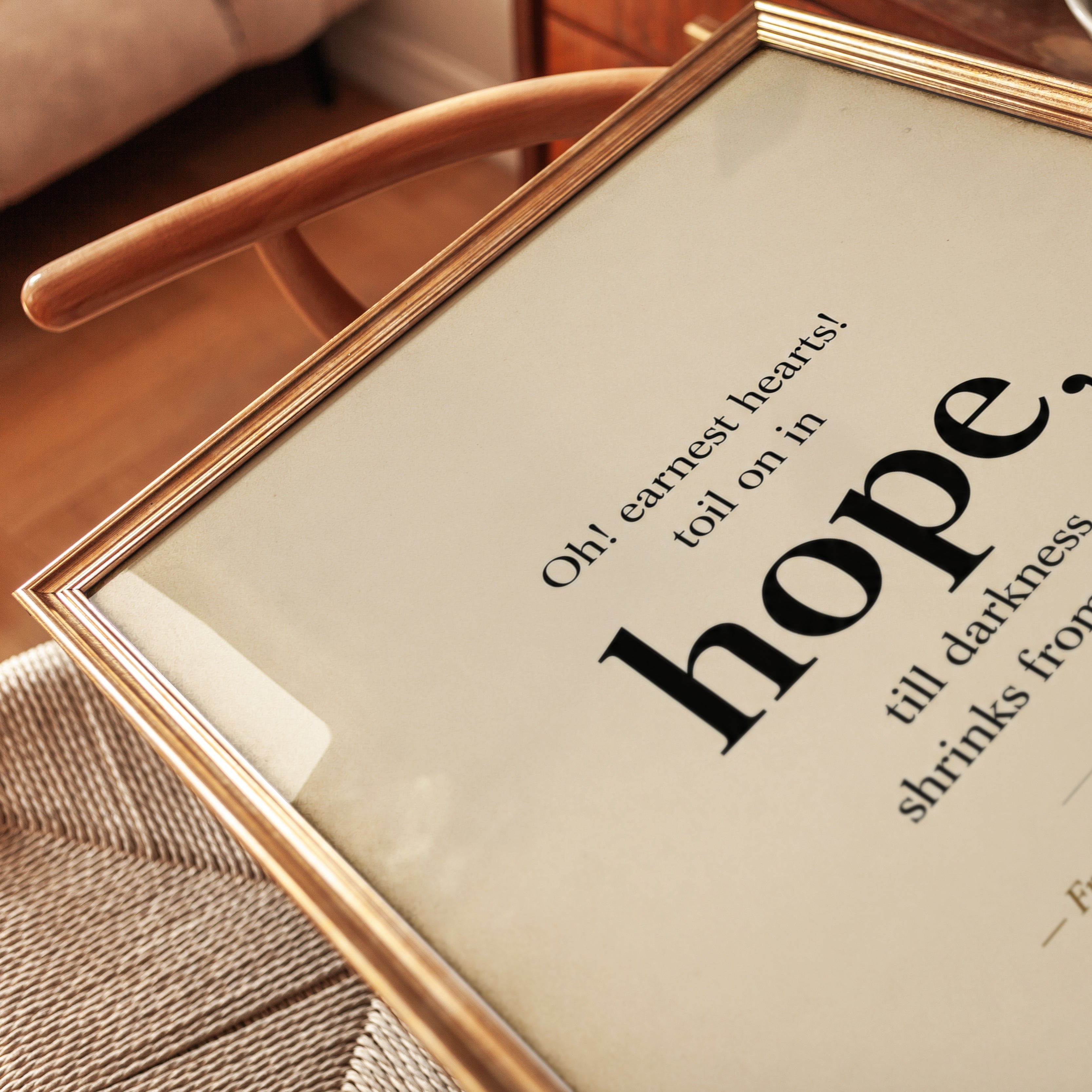 Hope Quote Wall Art – Literary Print - detail