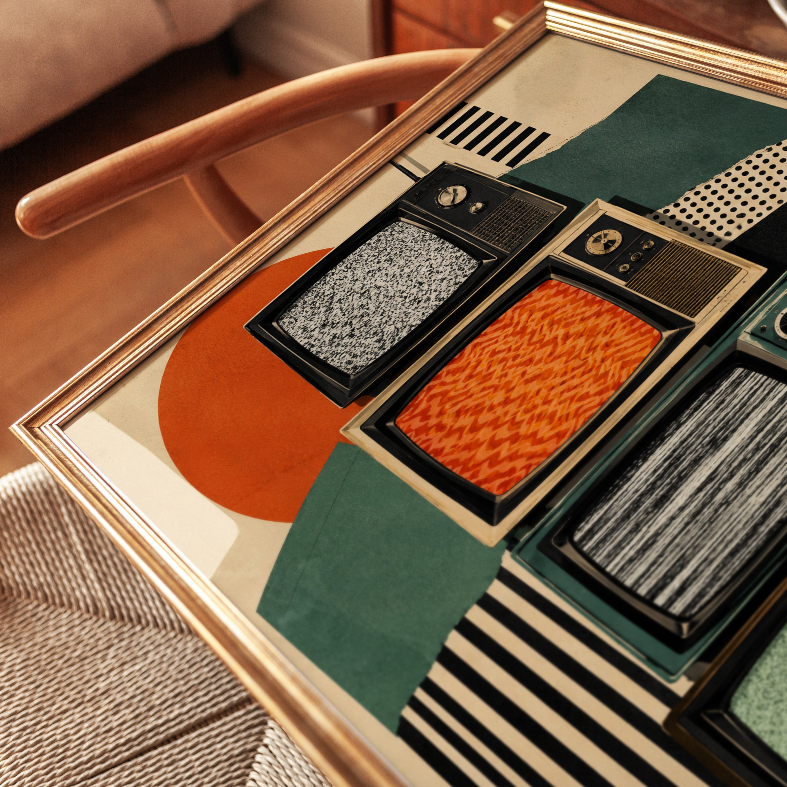 Retro TV Wall Art – Vintage Television Print - detail