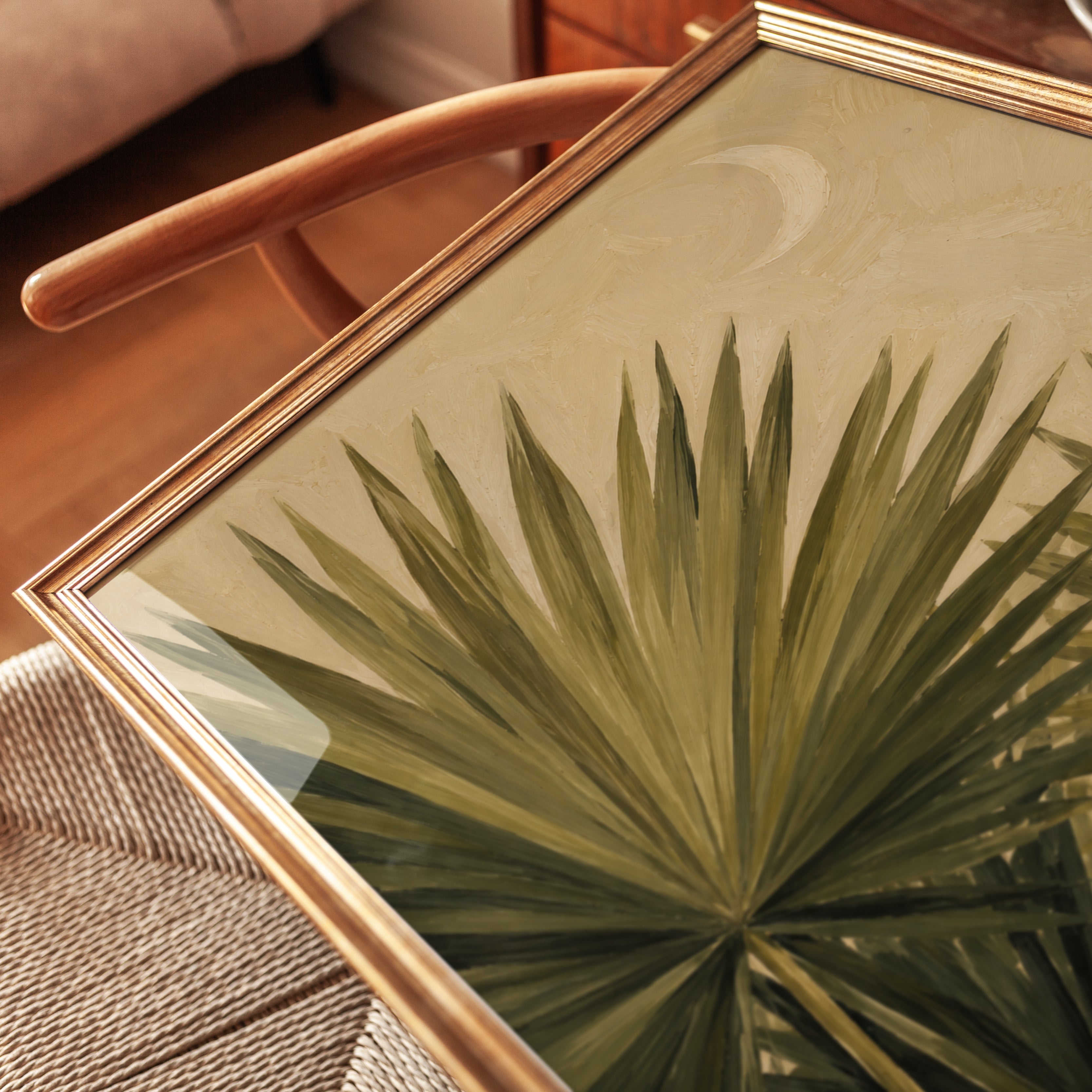 Palm Leaf Wall Art – Tropical Botanical Print - detail