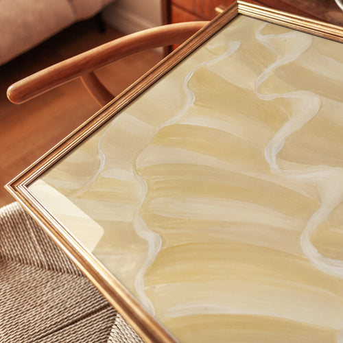 Abstract Waves Wall Art – Neutral Beige Print - detail