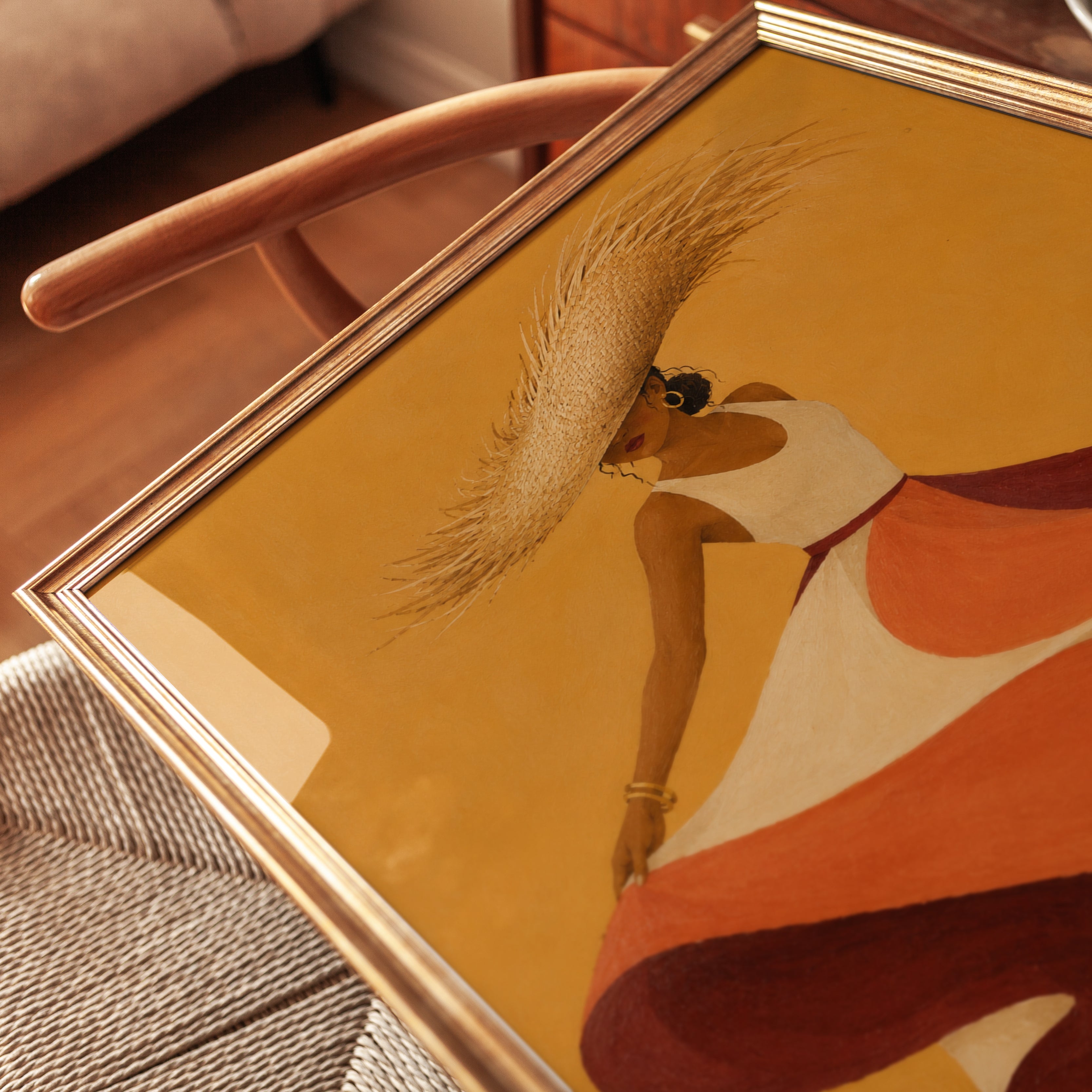Retro Fashion Wall Art – Vintage Woman Print - detail