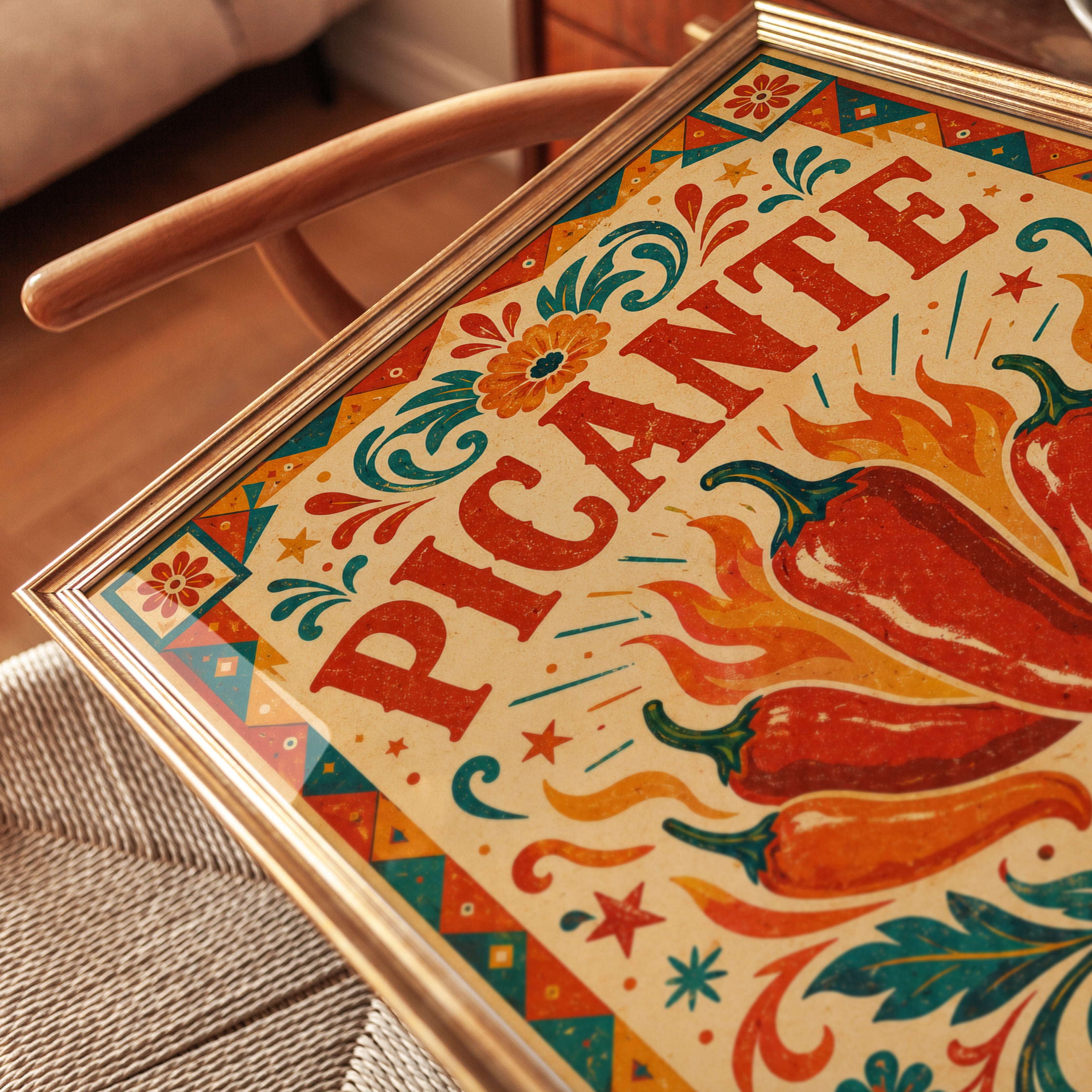 Picante Chili Pepper Print - detail