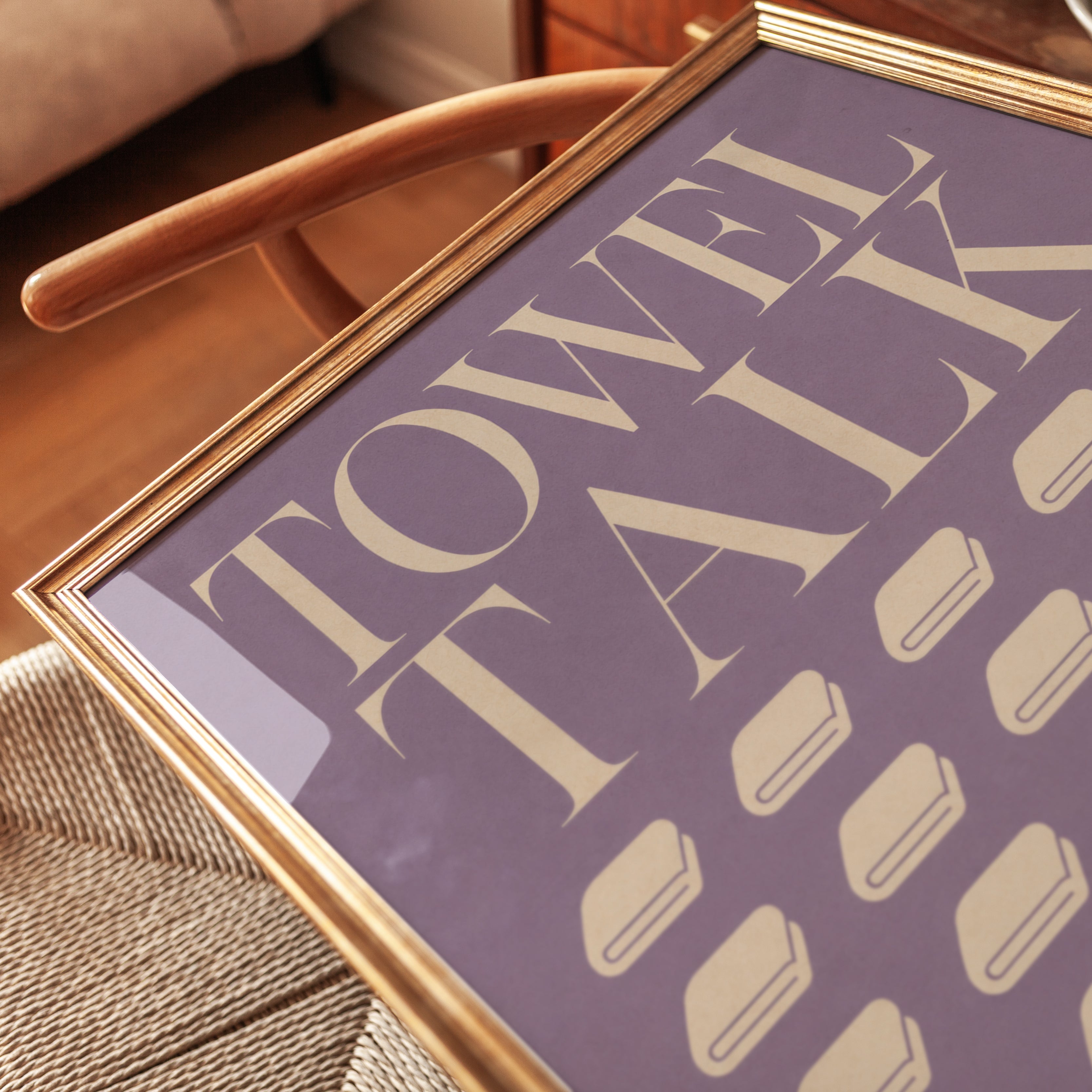 Bathroom Wall Art: Towel Talk Typography - detail