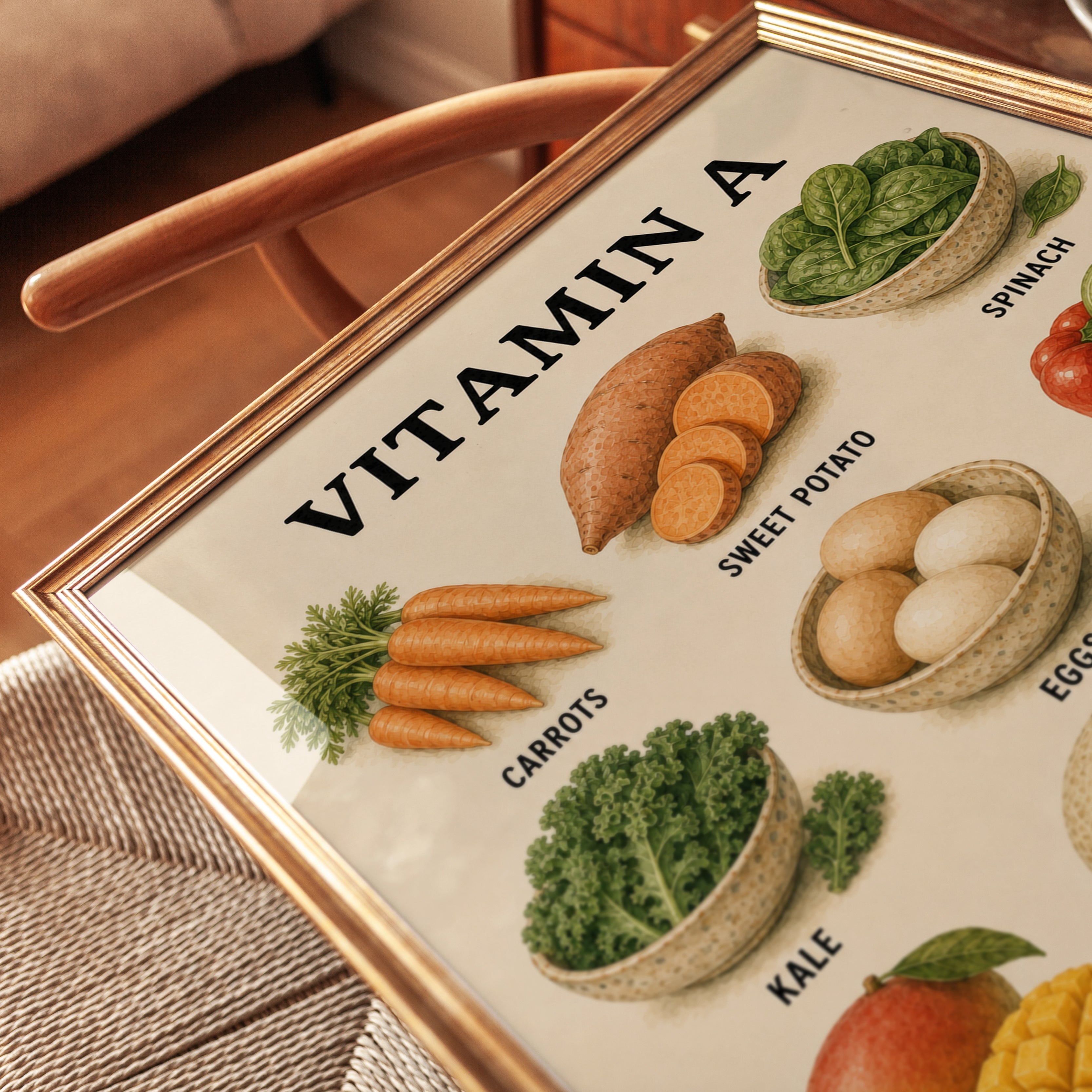 Vitamin A Foods Poster - detail