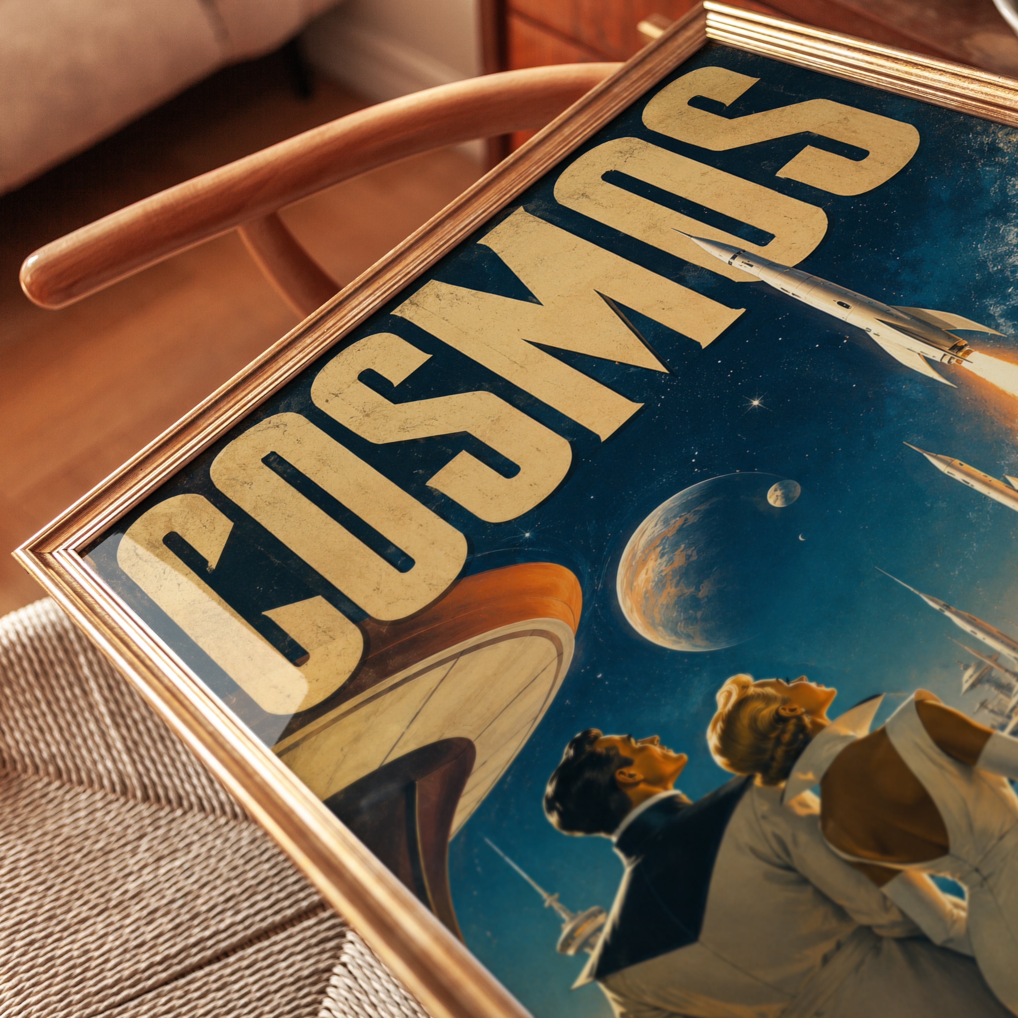 Retro Space Poster – Vintage Sci-Fi Wall Art - detail