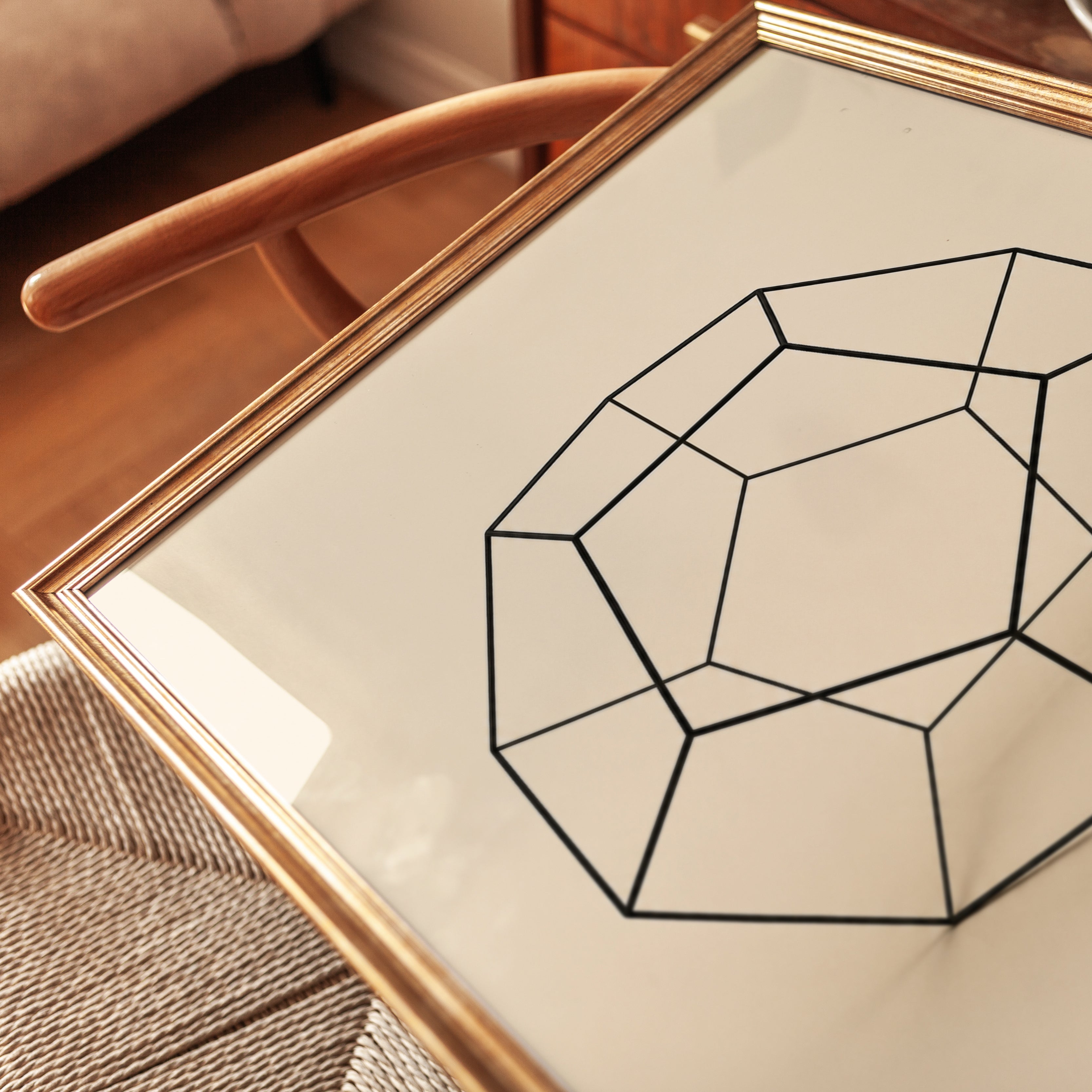 Geometric Wall Art – Minimalist Line Art Print - detail