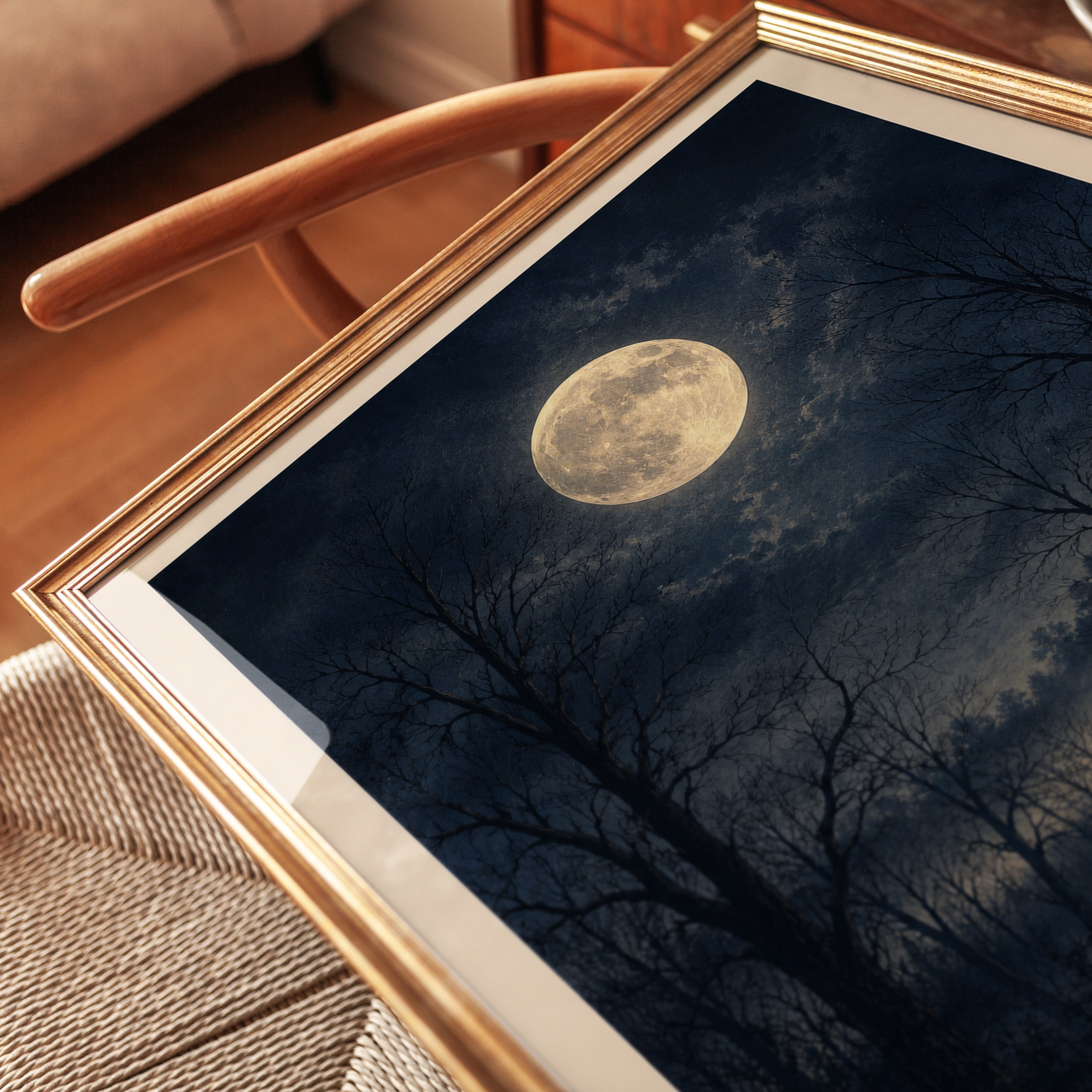 Full Moon Wall Art – Night Sky Print - detail