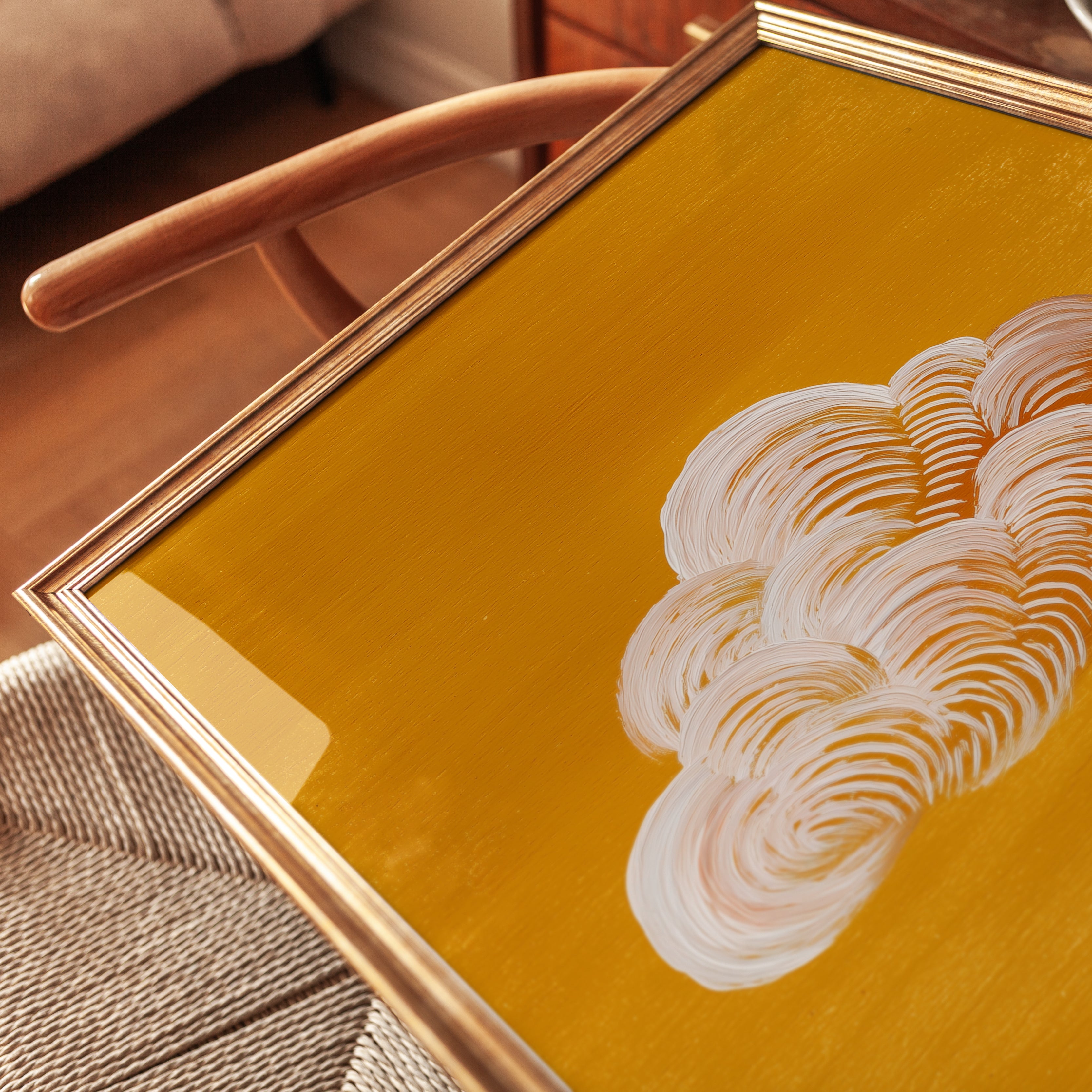 Mid-Century Modern Wall Art: Retro Cloud Illustration - detail