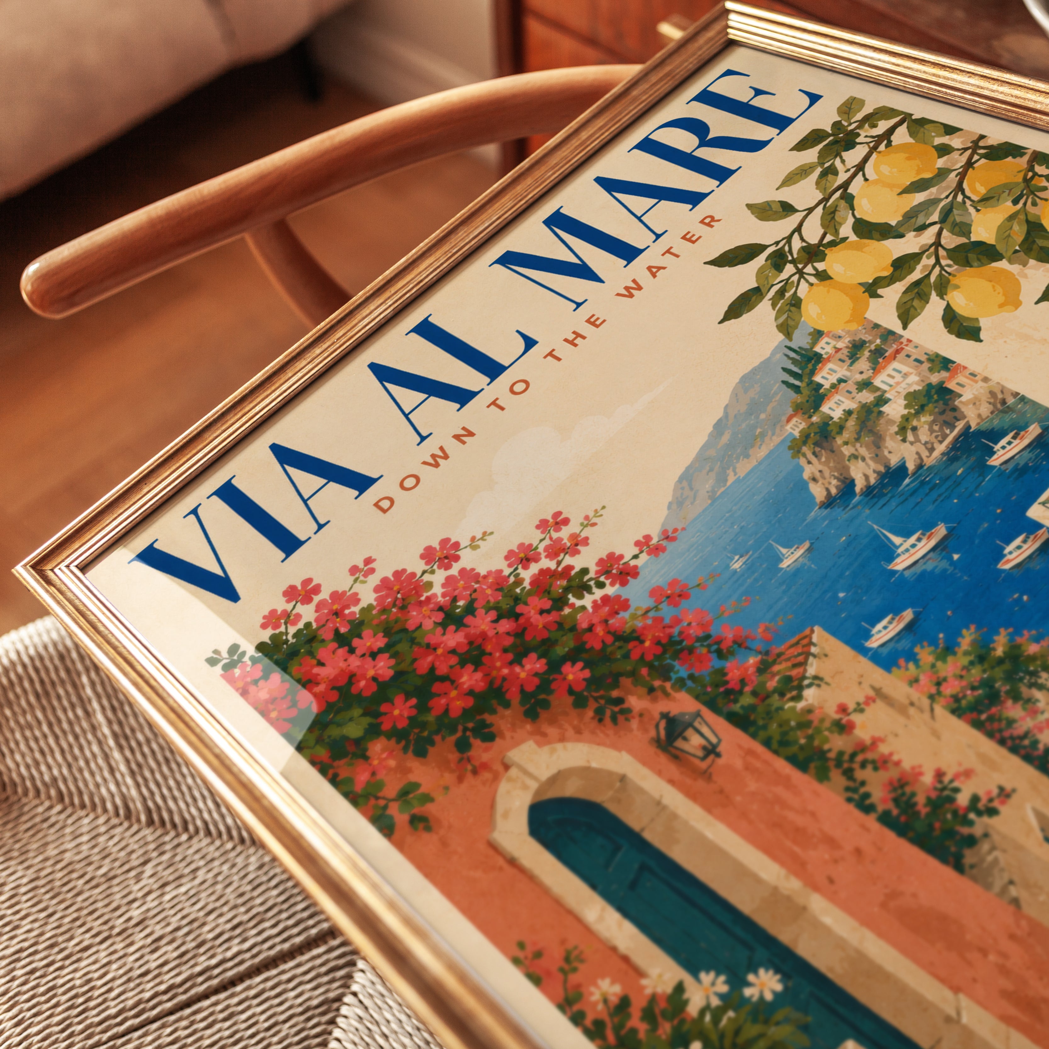 Italian Coastal Poster - detail