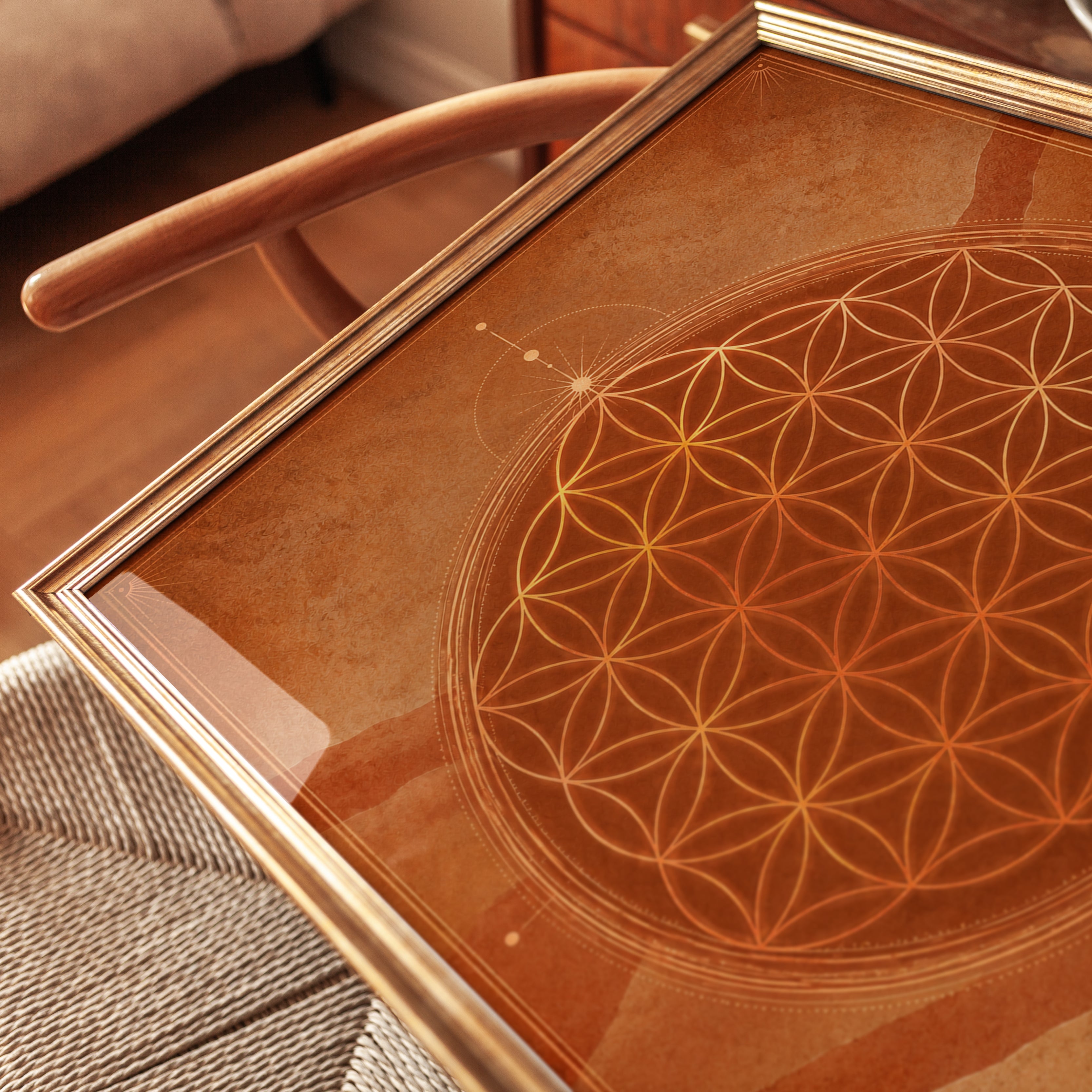 Sacred Geometry Wall Art: Flower of Life Mandala - detail