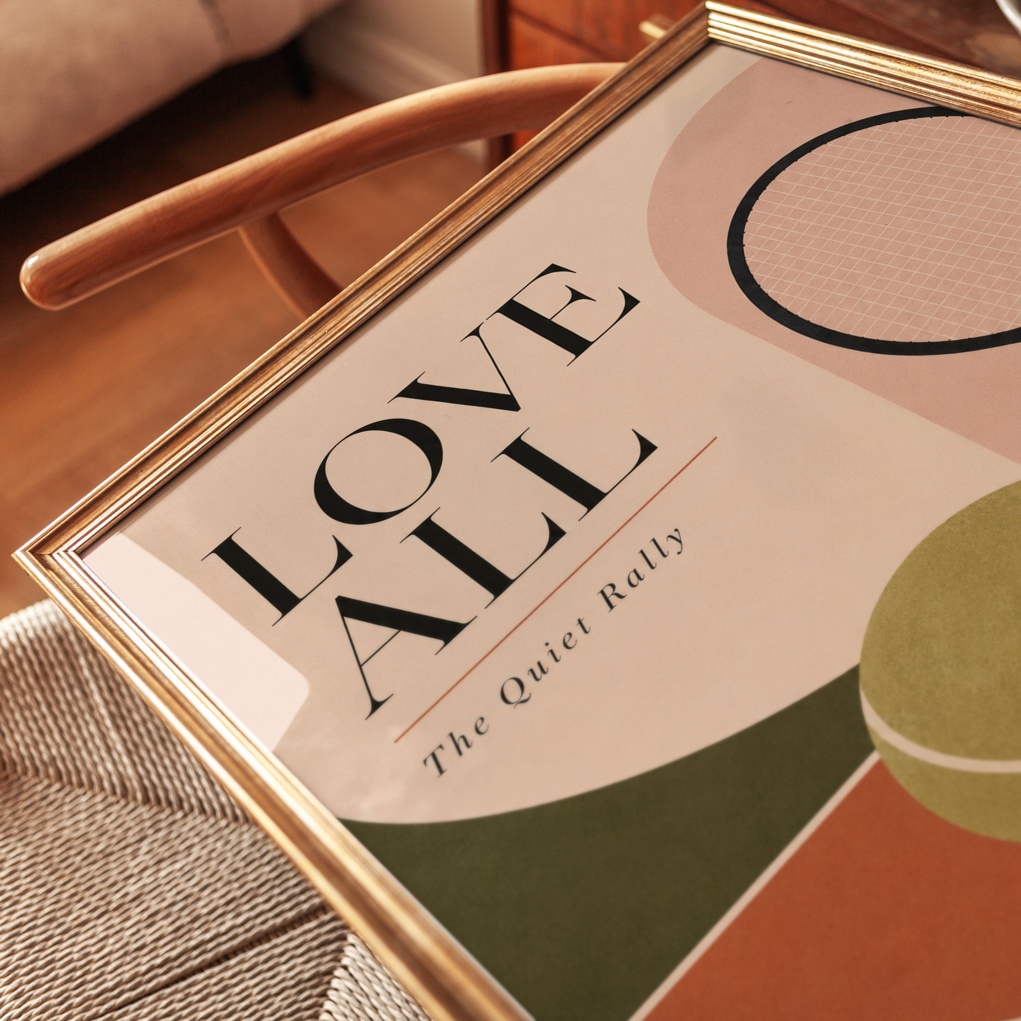 Love All Tennis Print: Vintage Sports Poster - detail
