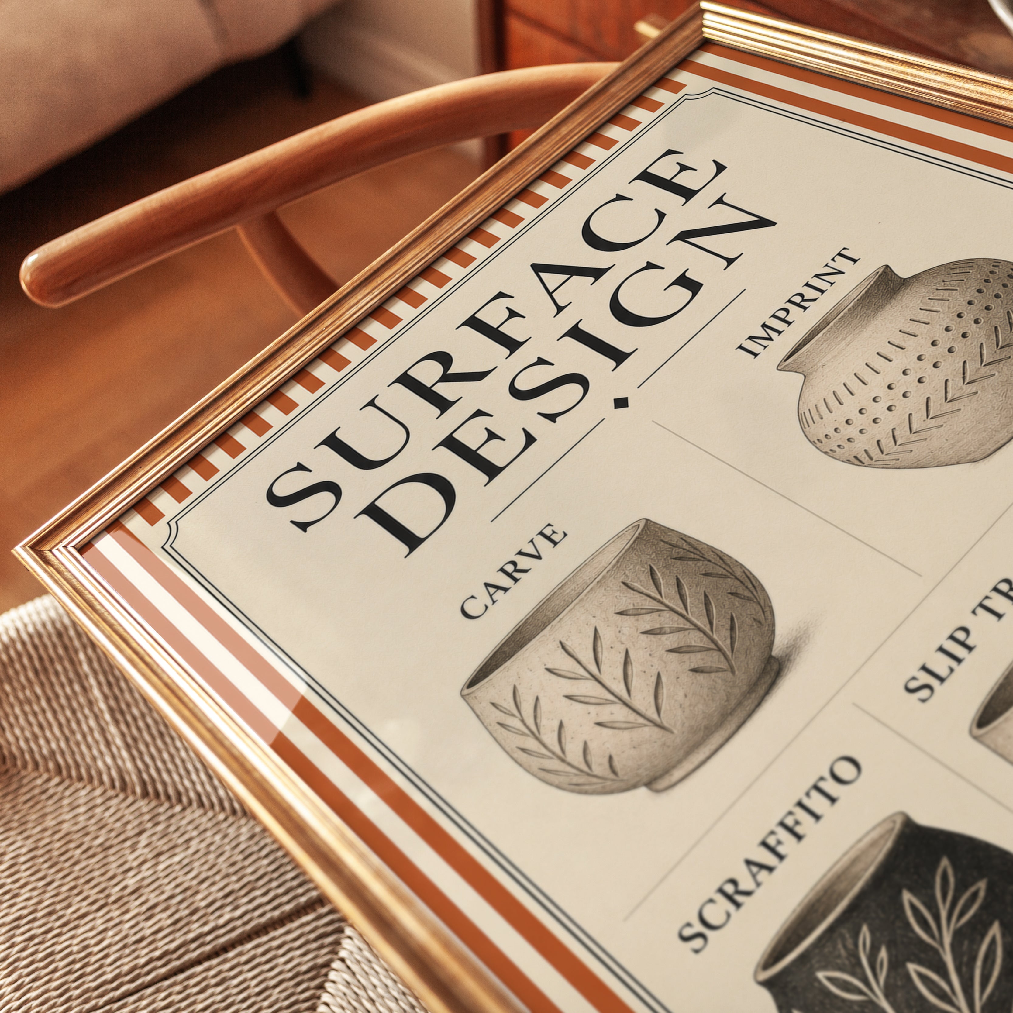 Pottery Wall Art – Surface Design Print - detail