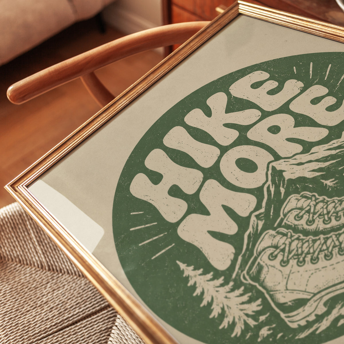 Vintage Hiking Wall Art - detail