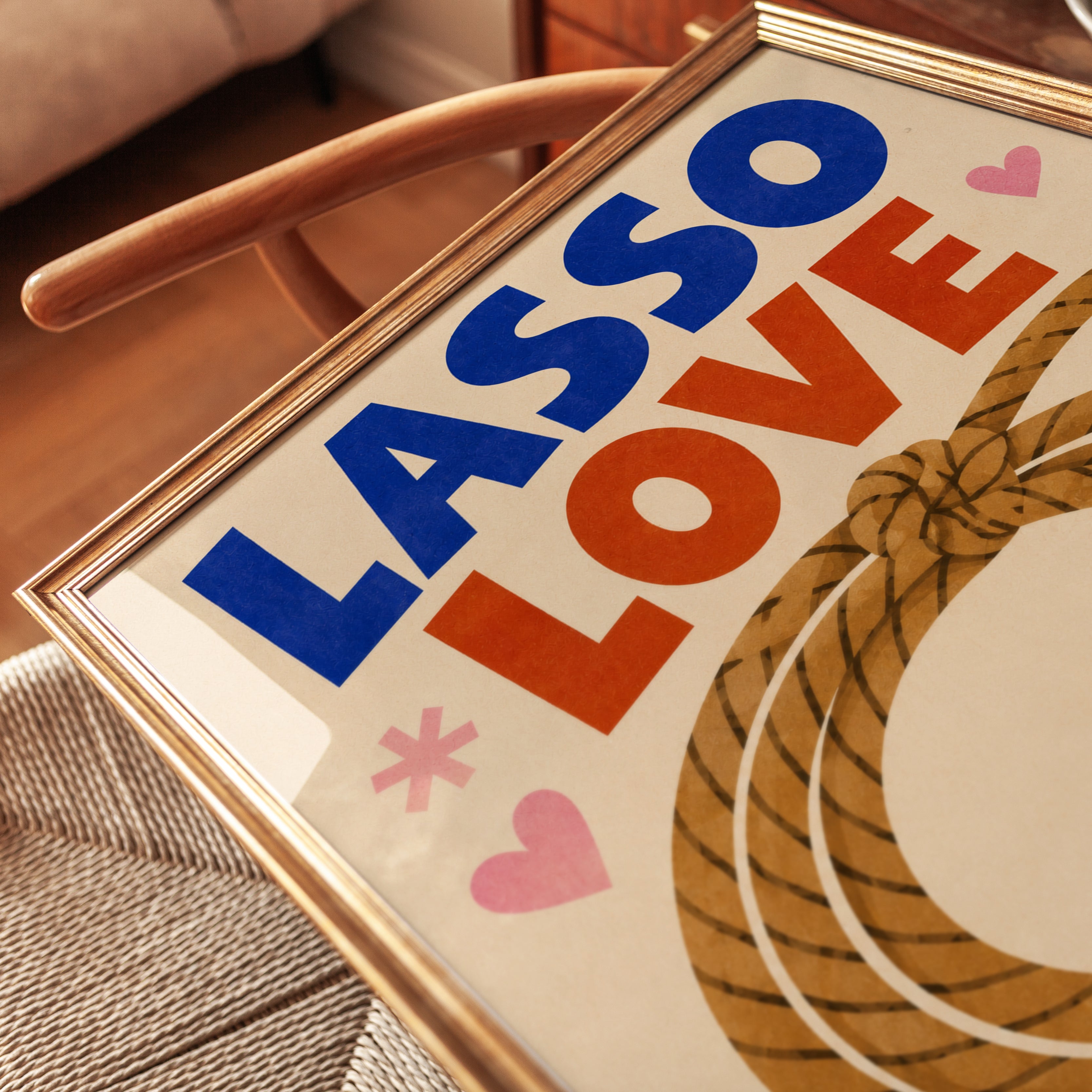 Retro Typography Poster – Lasso Love Print - detail