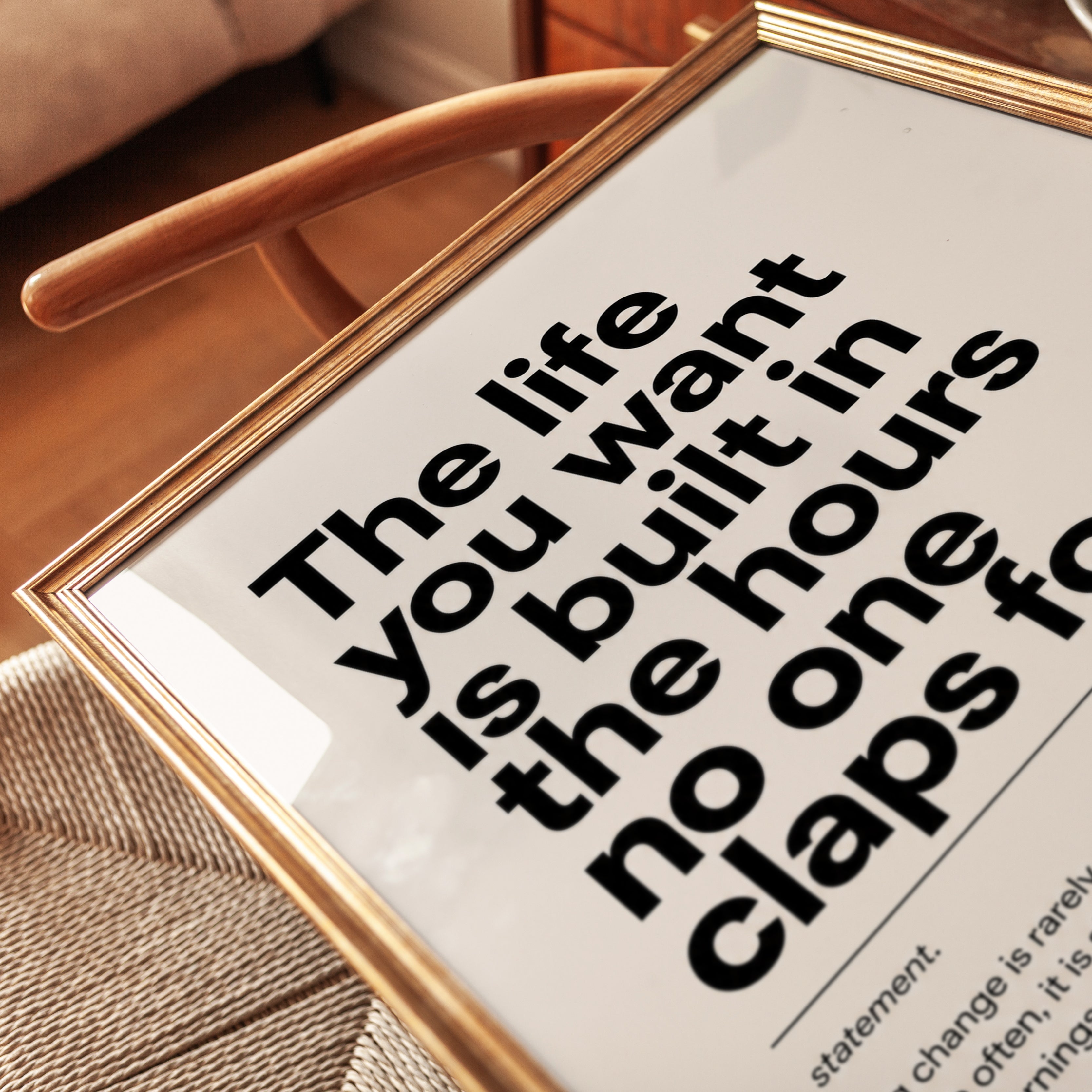 Motivational Typography Print: Life You Want Quote - detail