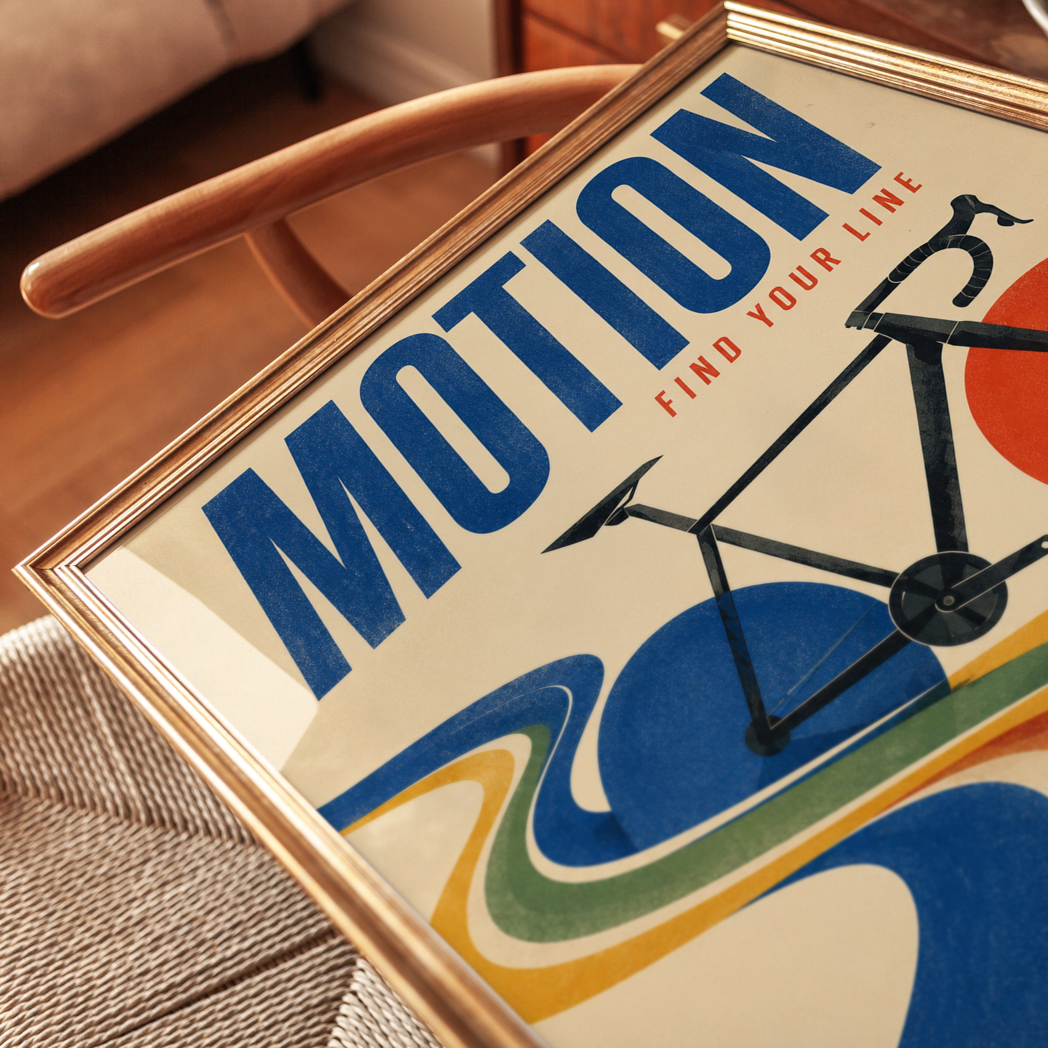 Cycling Wall Art – Retro Bike Poster - detail